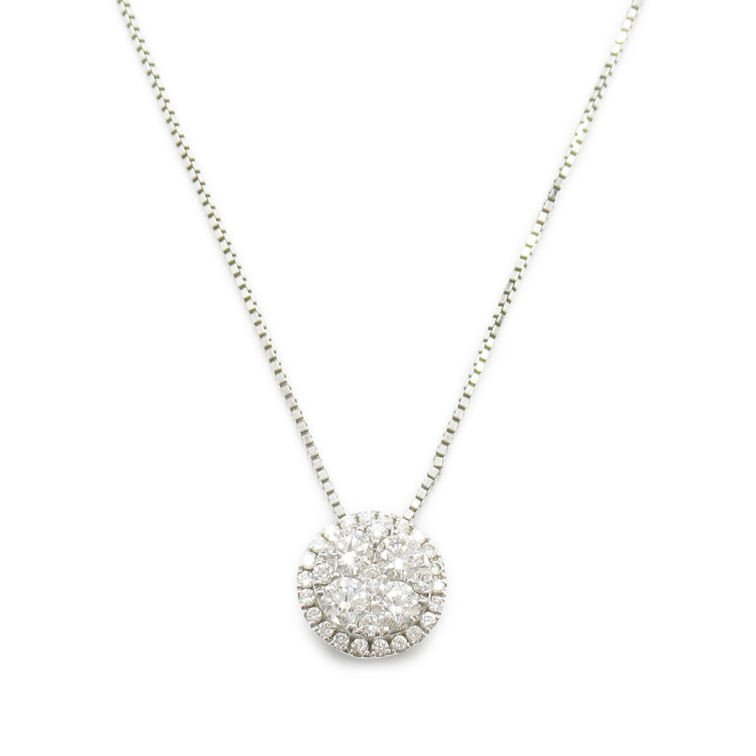 K18WG White Gold Diamond Necklace