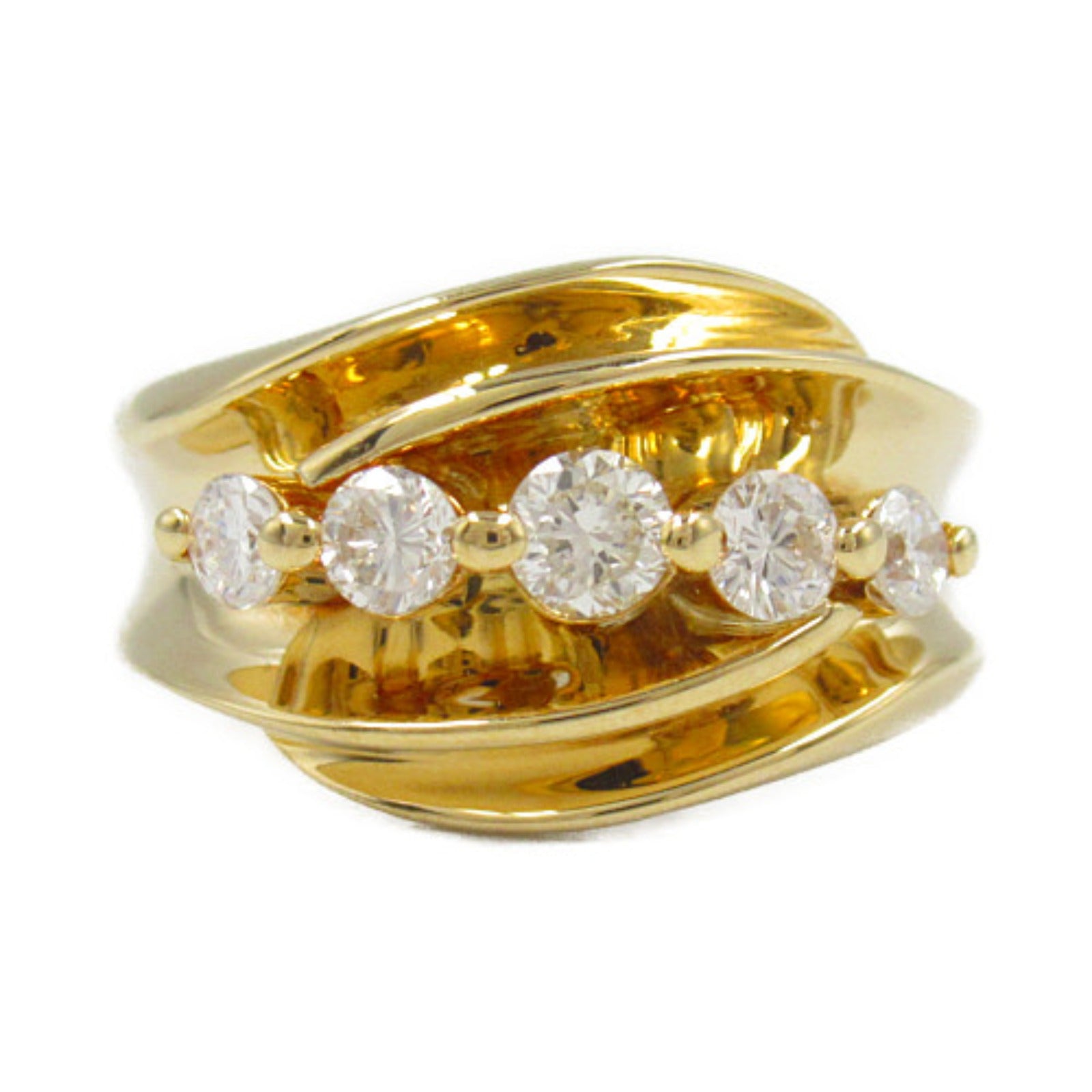 K18 Yellow Gold Diamond Ring Jewelry