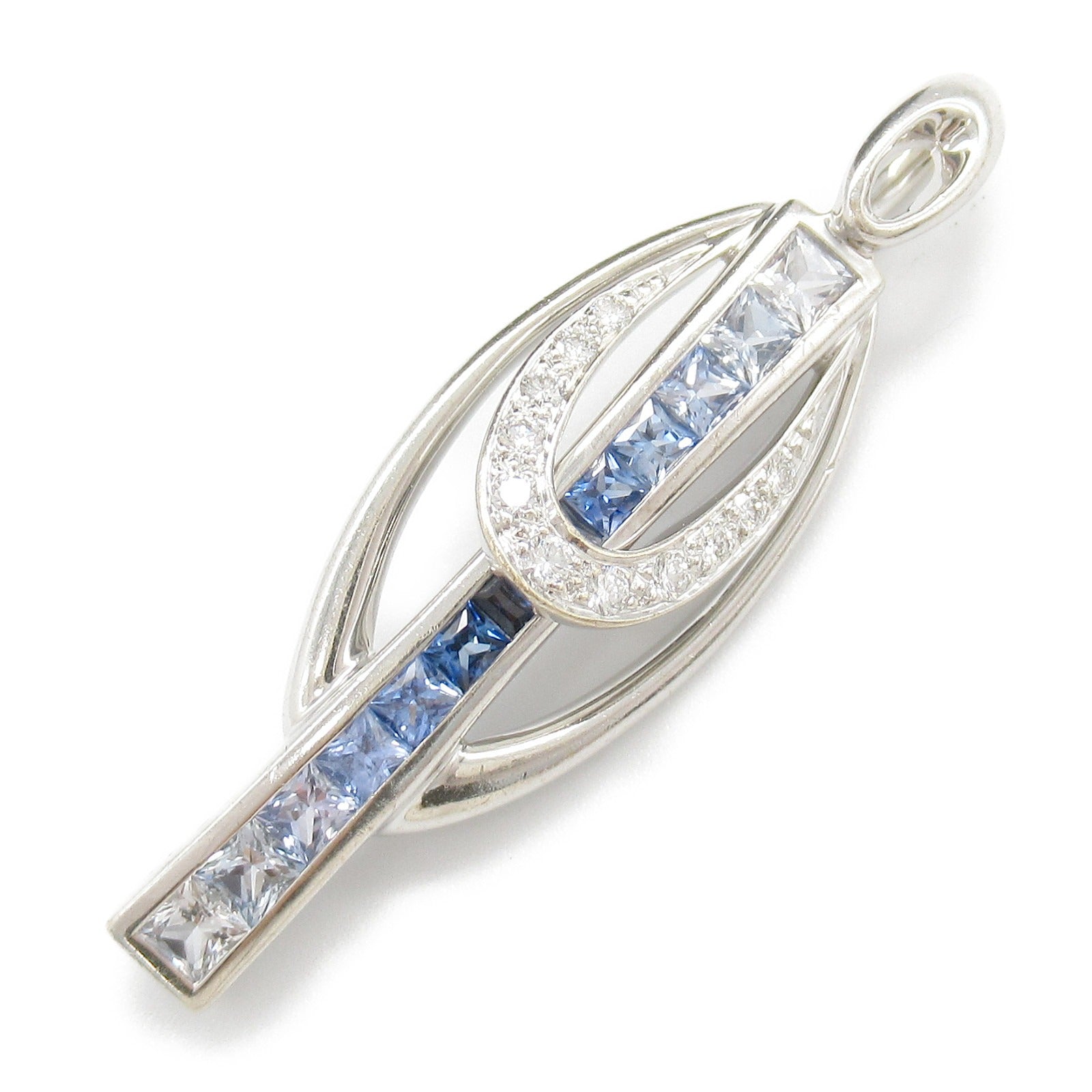 Sapphire Diamond Pendant K18WG White Gold