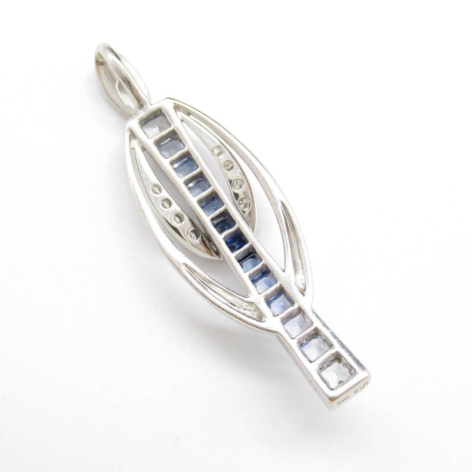 Sapphire Diamond Pendant K18WG White Gold