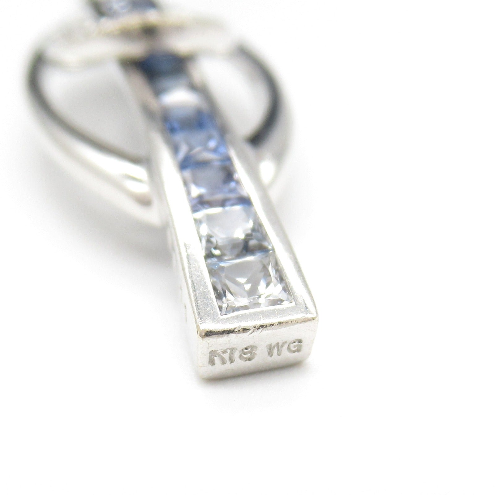 Sapphire Diamond Pendant K18WG White Gold