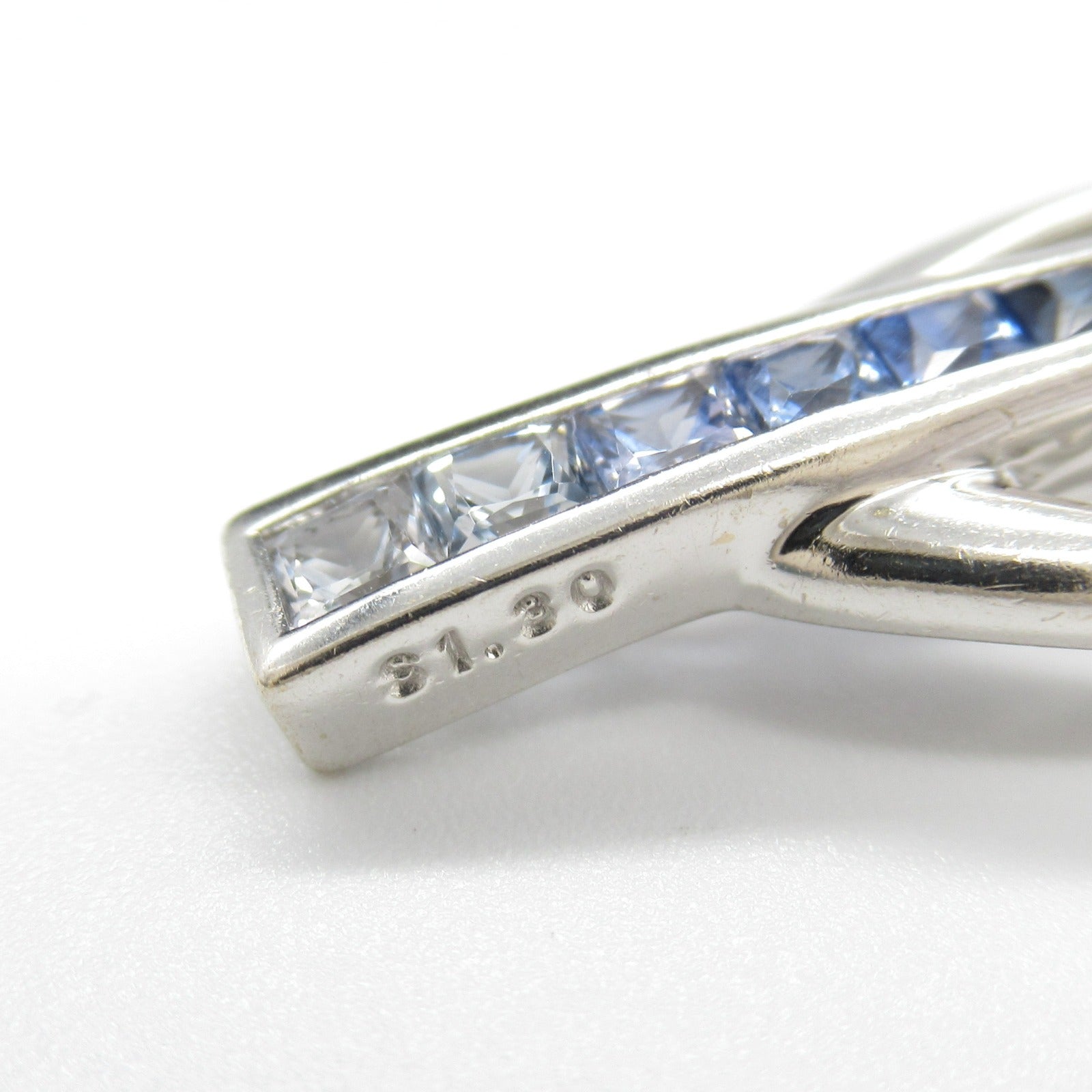 Sapphire Diamond Pendant K18WG White Gold