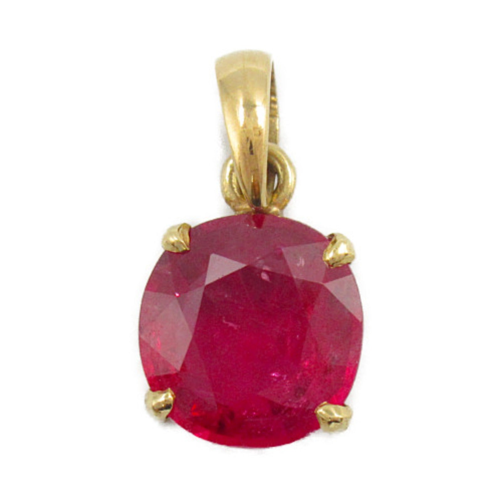 LuxUness 18K Ruby Pendant Metal Pendant in Great Condition