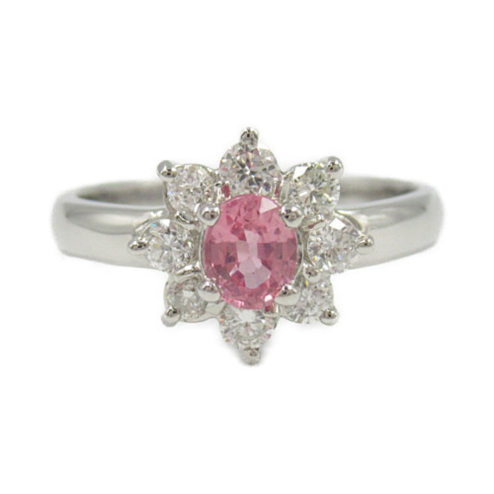 Platinum Pink Sapphire Diamond Ring