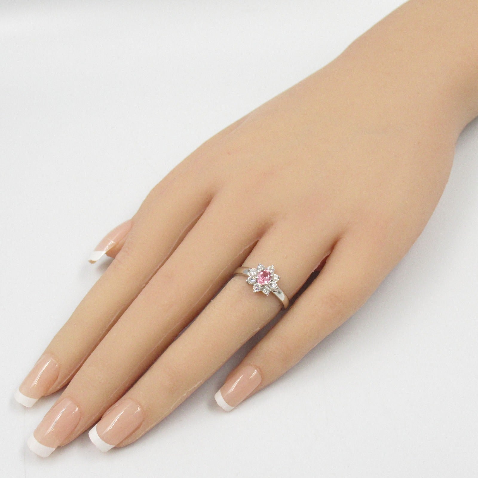 Platinum Pink Sapphire Diamond Ring