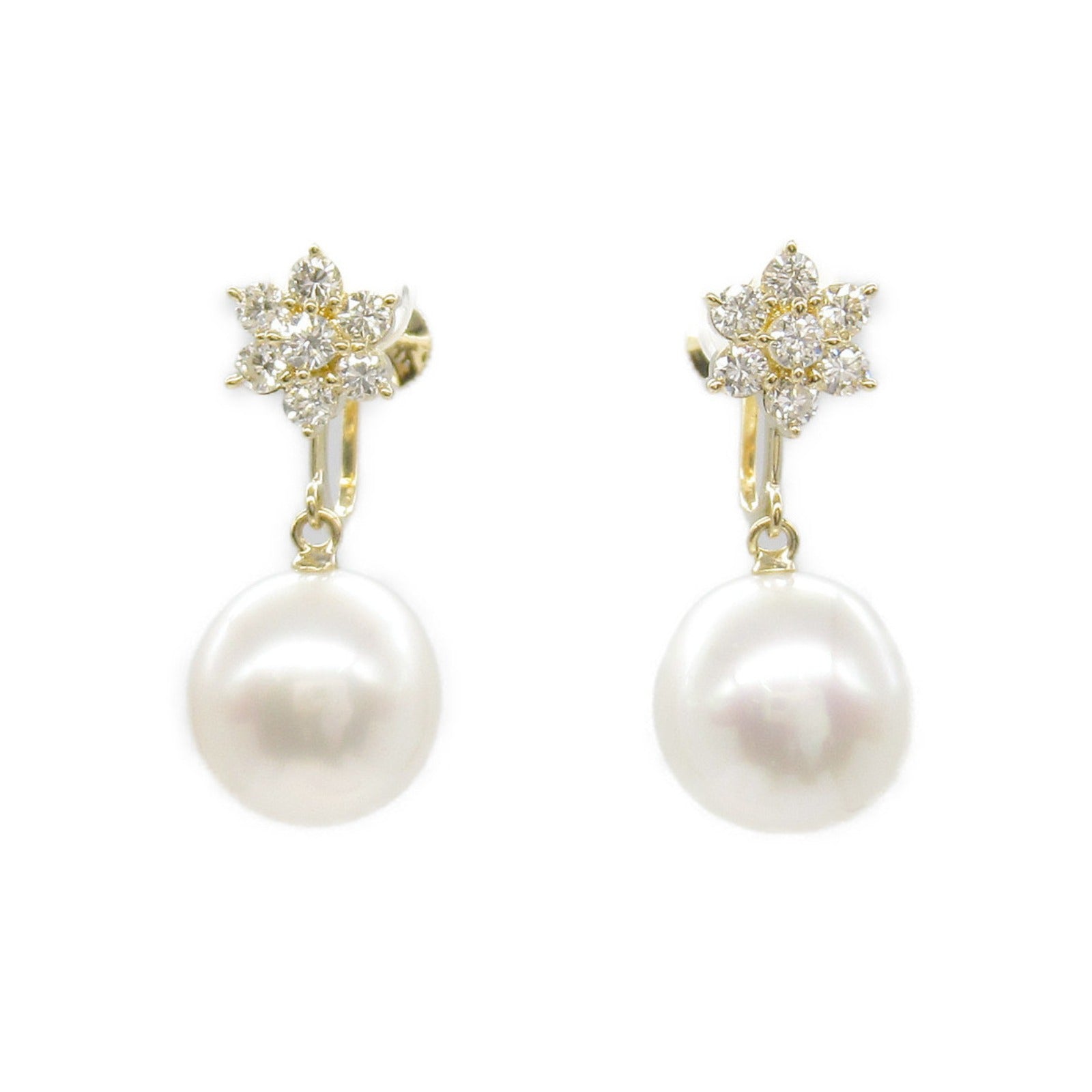 Tasaki Pearl Diamond K18 Gold Earrings