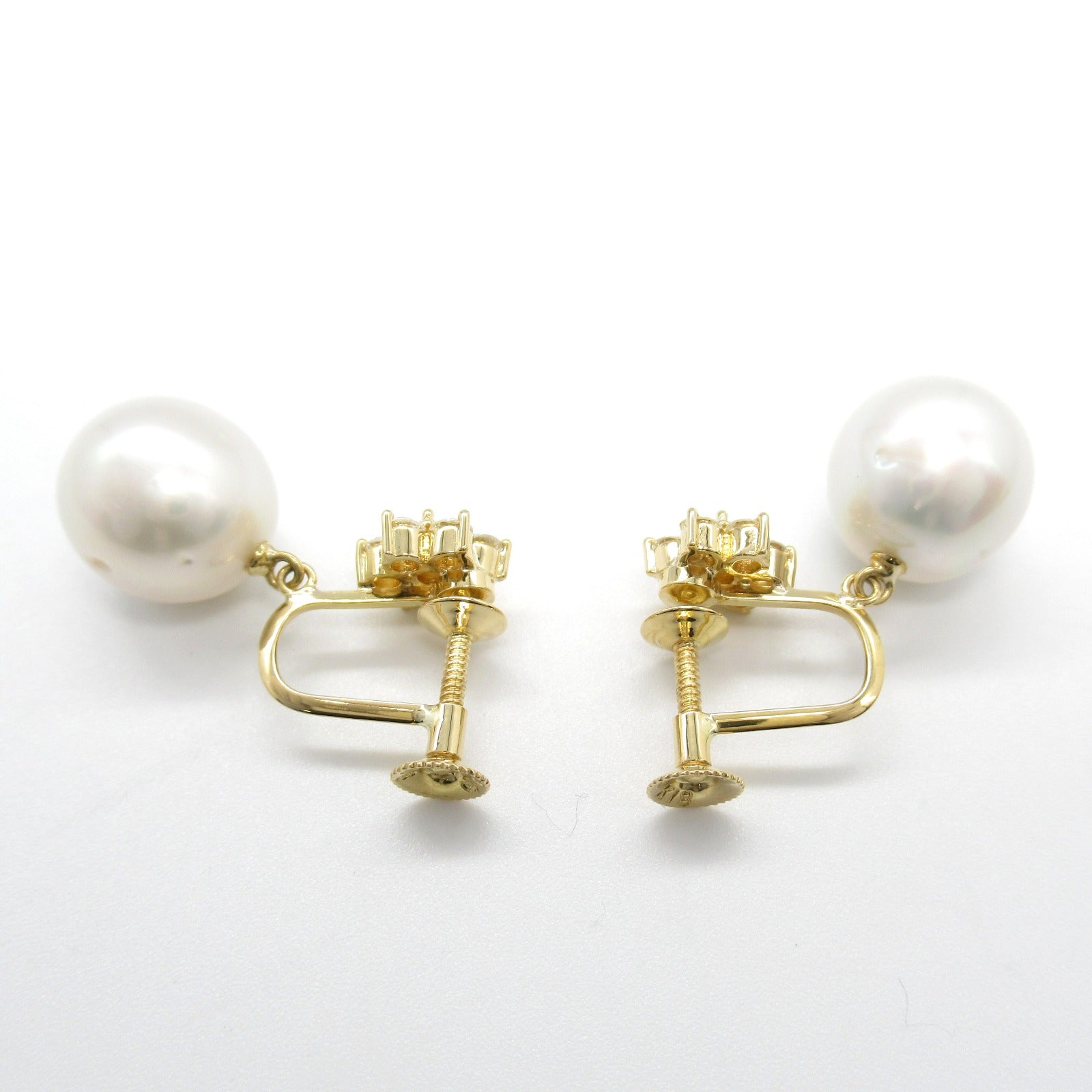 Tasaki Pearl Diamond K18 Gold Earrings