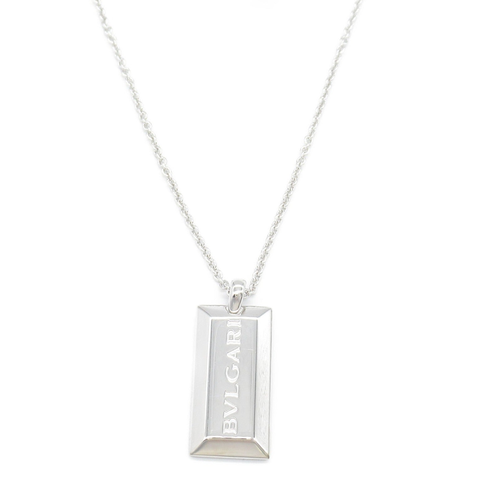 Bvlgari K18WG White Gold Ingot Necklace