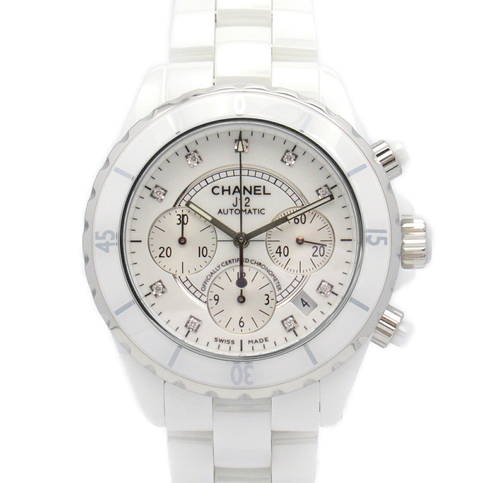 Chanel J12 Ceramic Diamond Chronograph Watch H2009