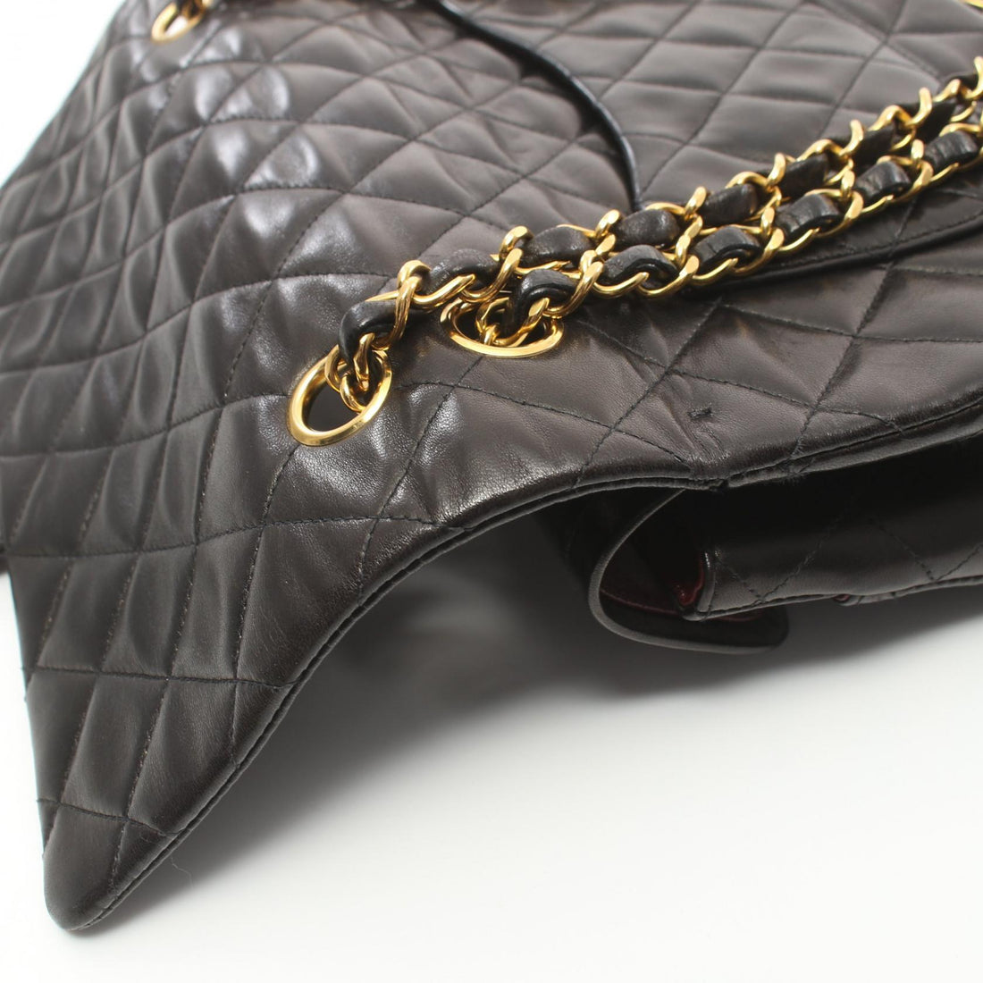 Chanel Lambskin Matelasse W Flap Shoulder Bag