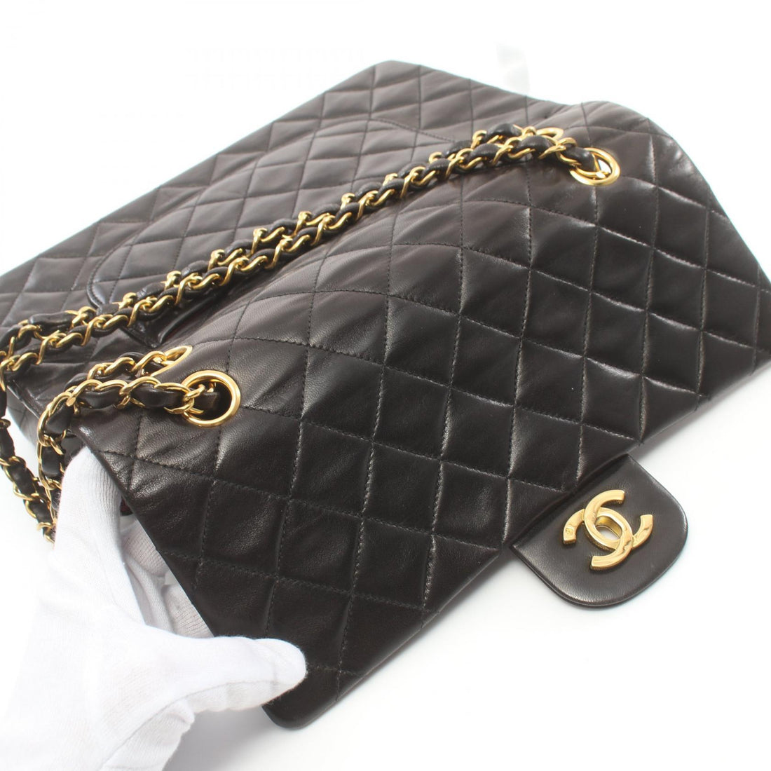 Chanel Lambskin Matelasse W Flap Shoulder Bag