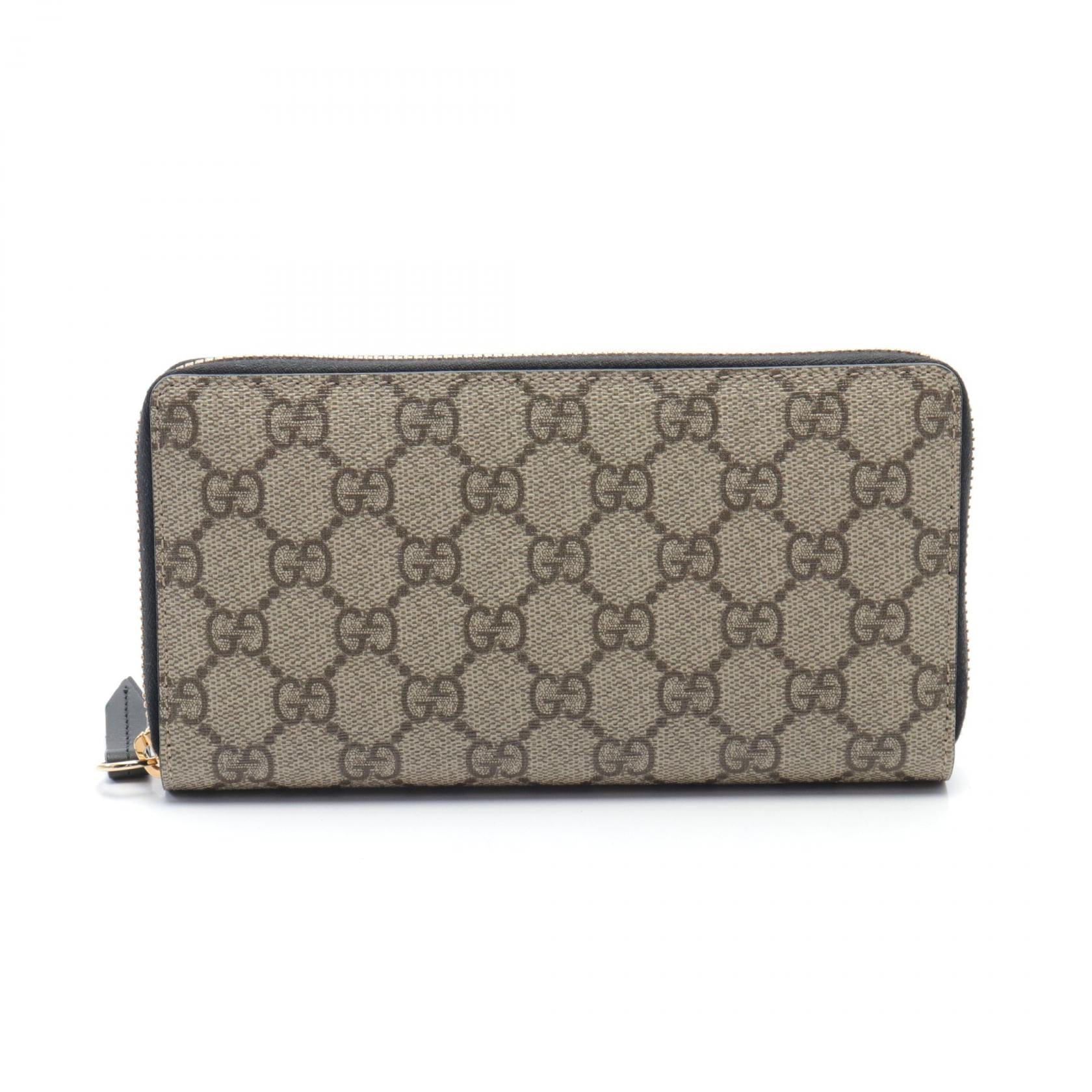 Gucci GG Supreme Round Wallet Leather PVC 410102