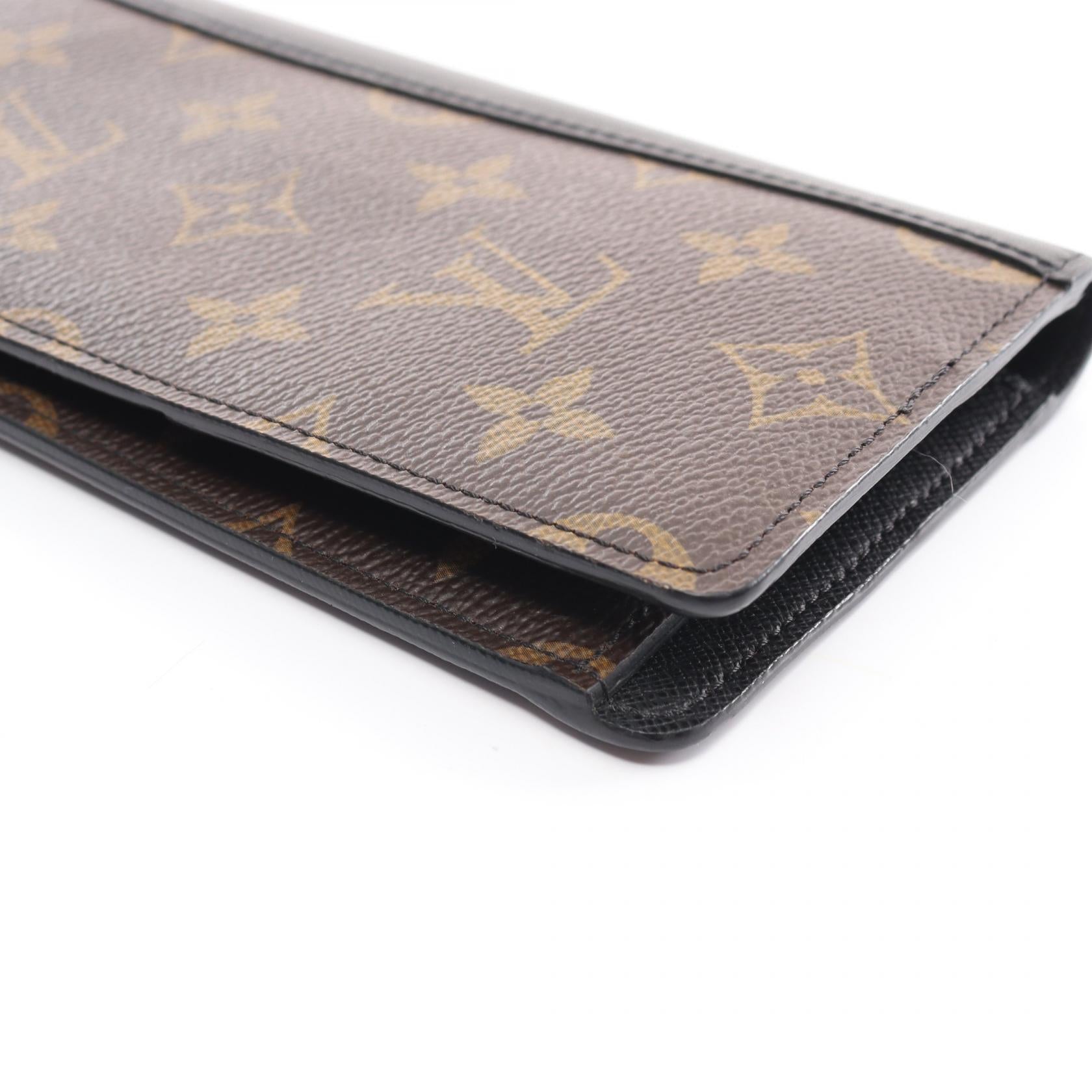 Louis Vuitton Monogram Macassar Brazza Wallet Canvas Long Wallet M93800 in Great Condition