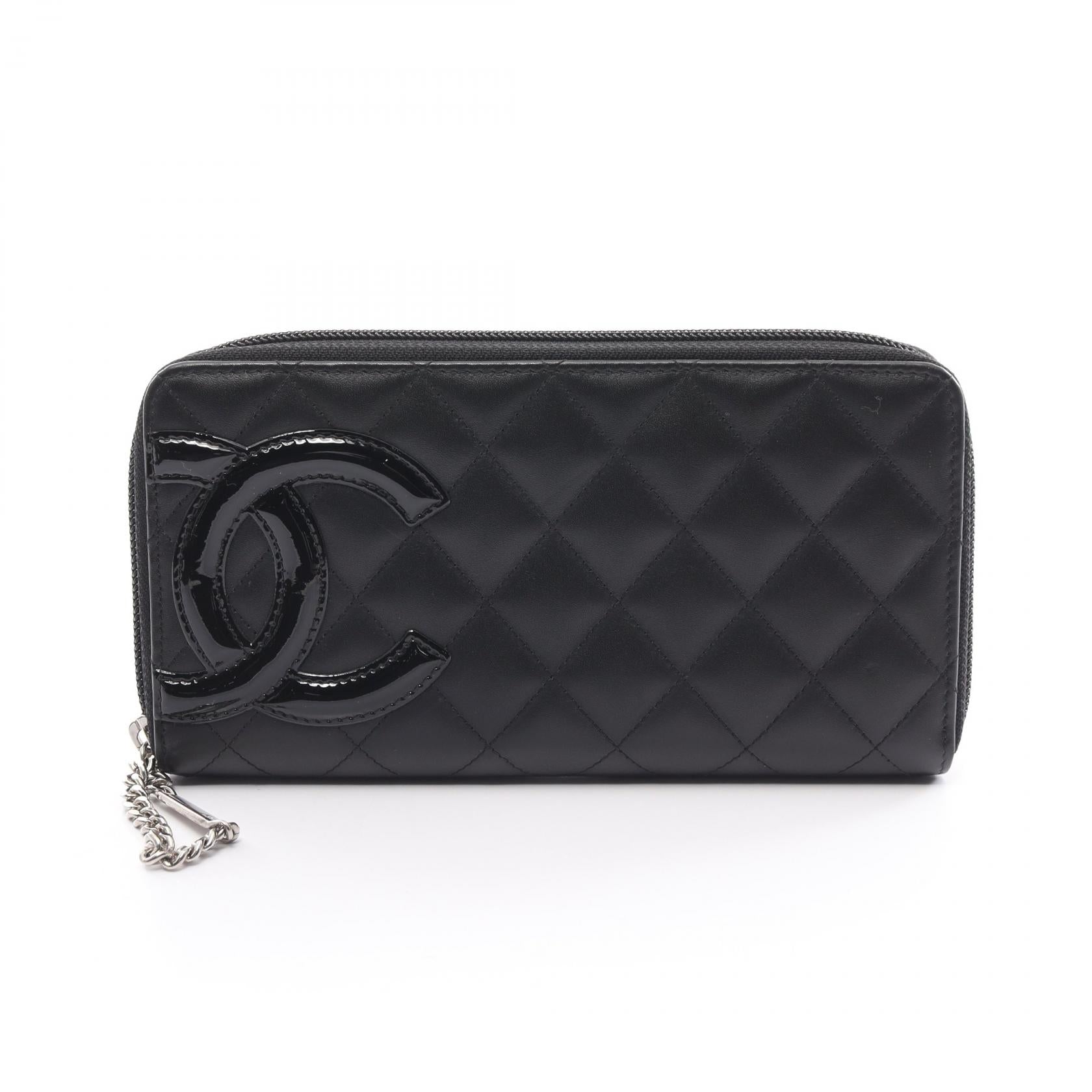 Chanel Cambon Line Round Zipper Long Wallet Leather Long Wallet A50078 in Excellent Condition