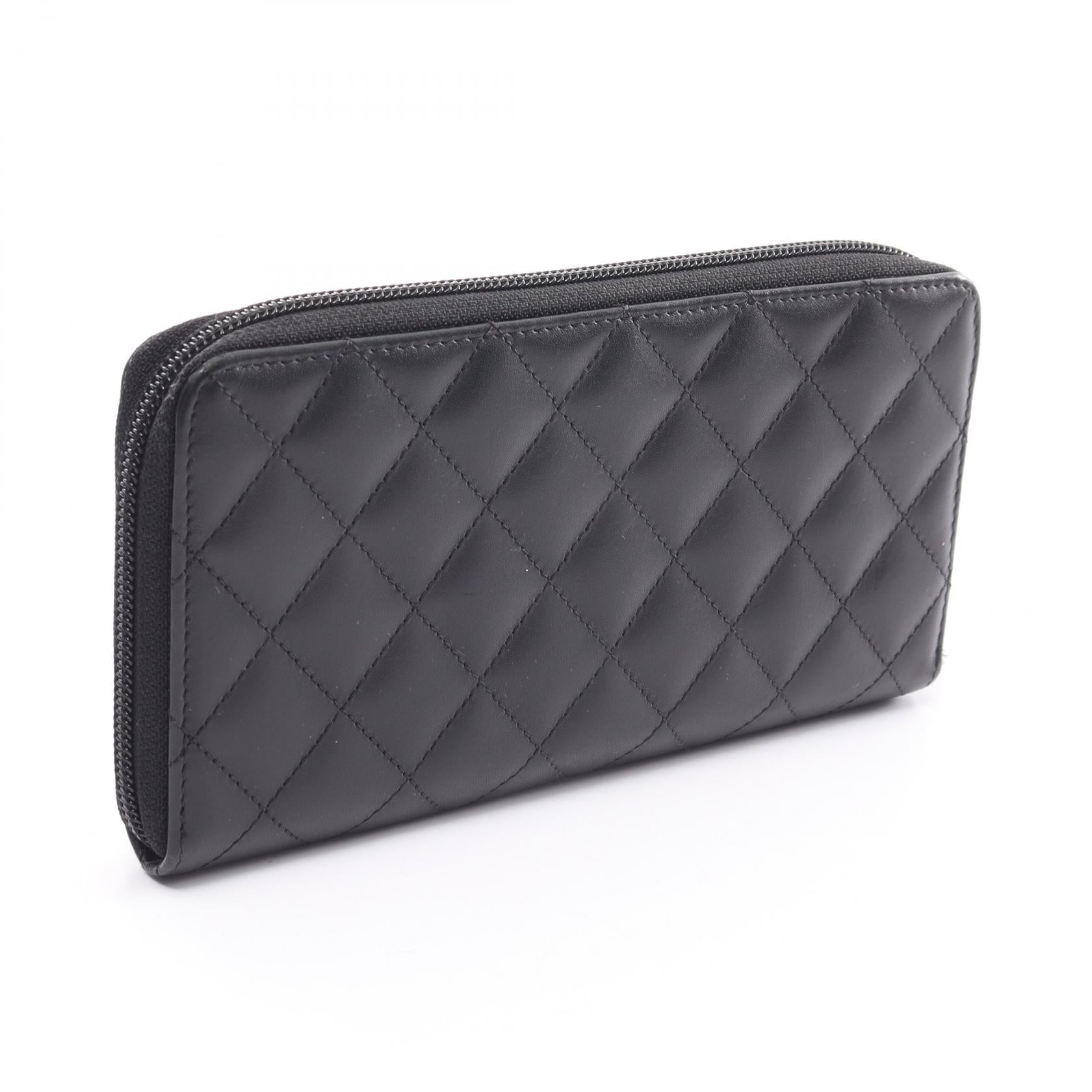 Chanel Cambon Line Round Zipper Long Wallet Leather Long Wallet A50078 in Excellent Condition