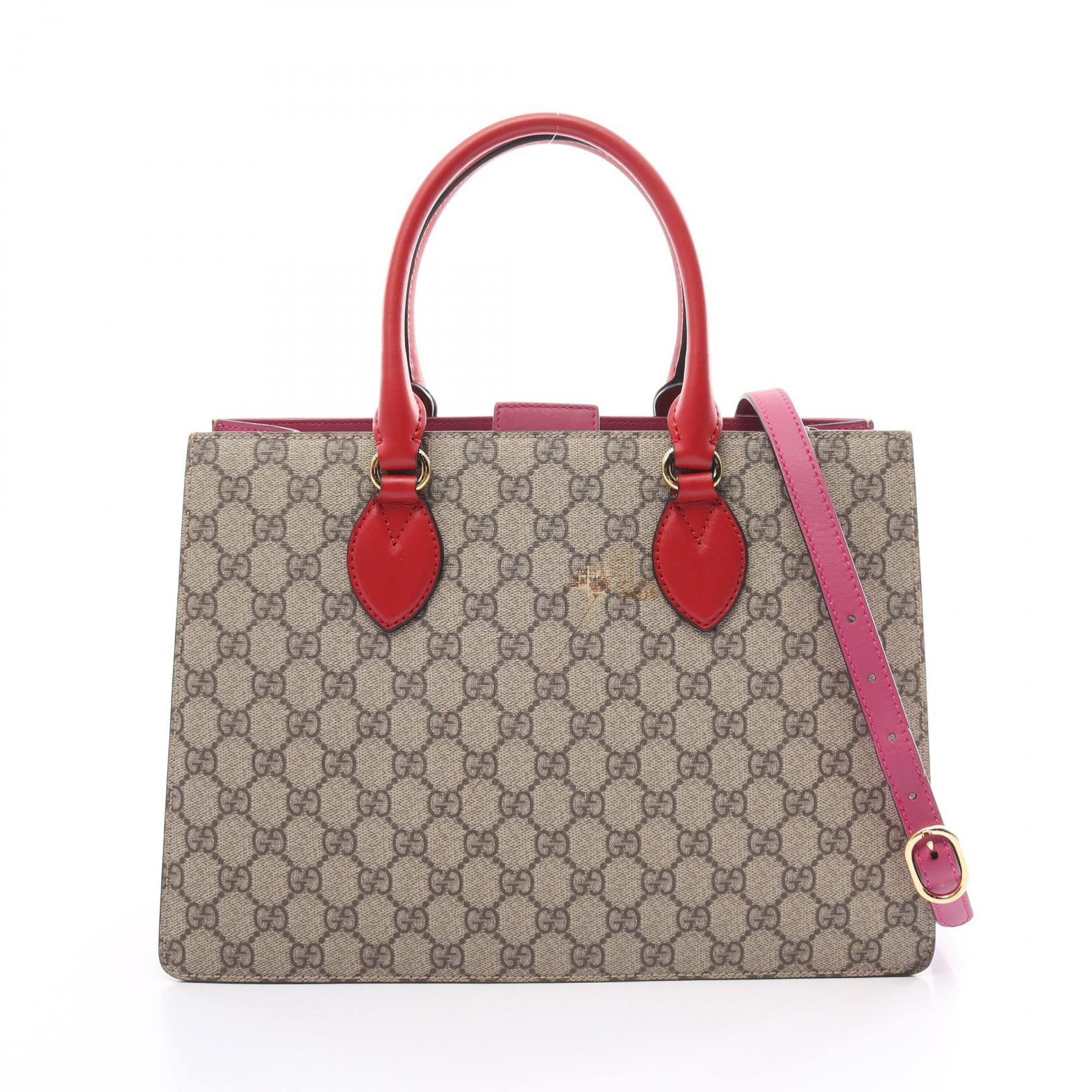 Gucci GG Supreme Handbag PVC Canvas Leather