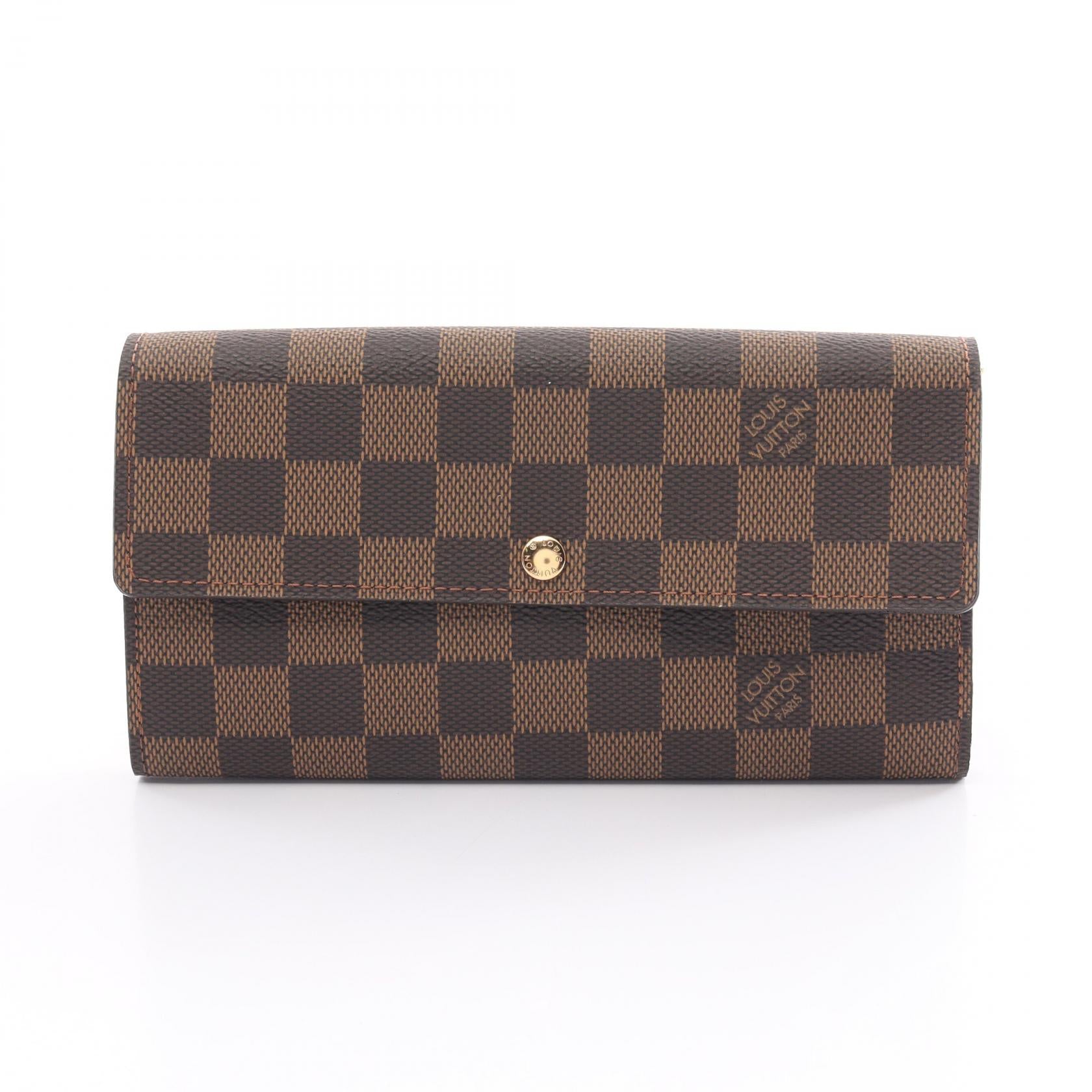 Louis Vuitton Damier Ebene Portefeuille Sarah  Canvas Long Wallet N61734 in Great Condition