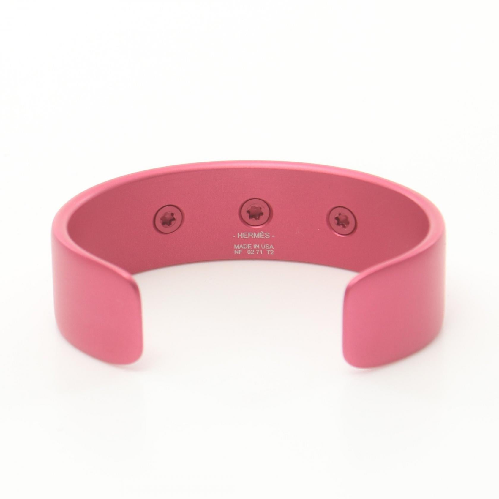 Hermes Medor Bracelet Pink Aluminum