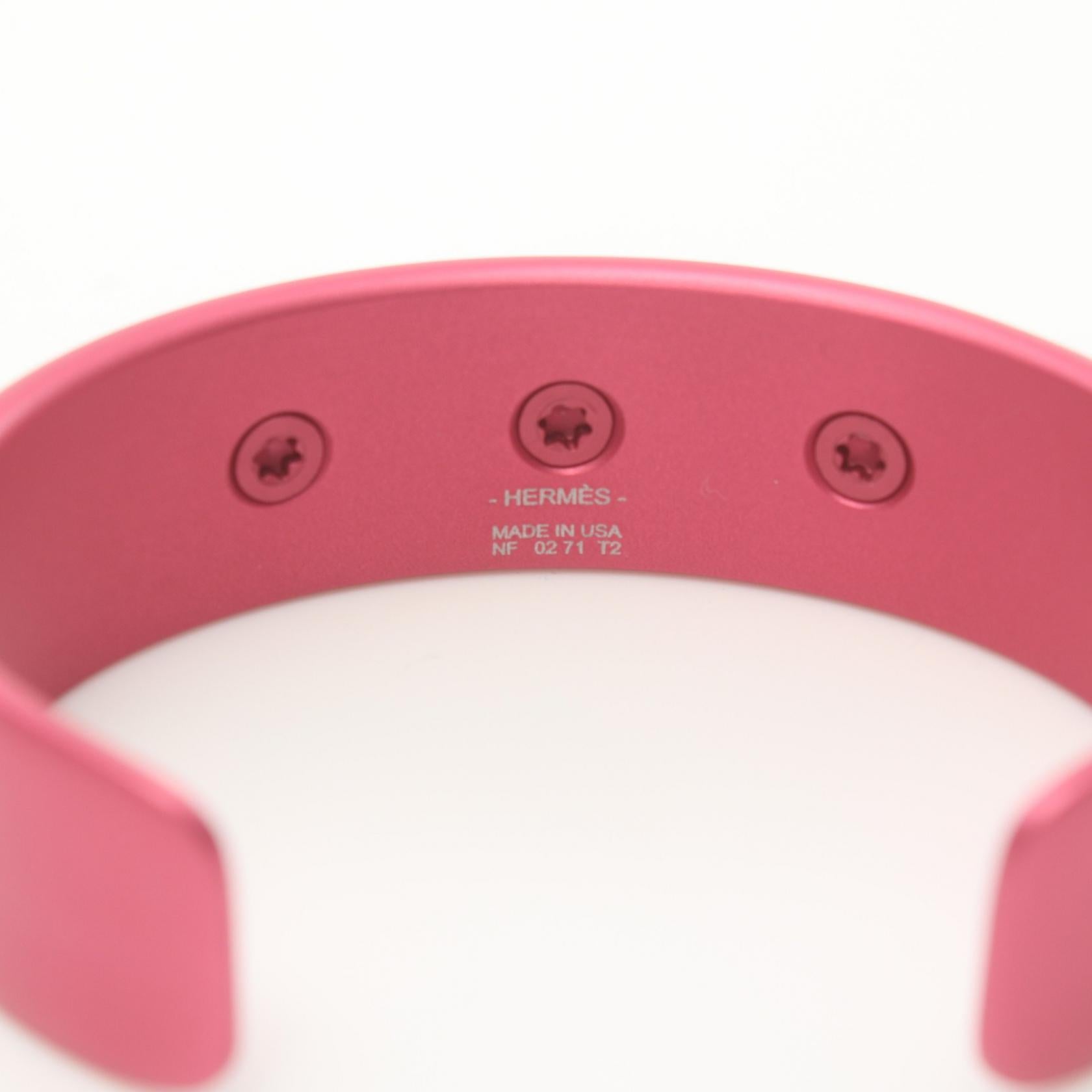 Hermes Medor Bracelet Pink Aluminum