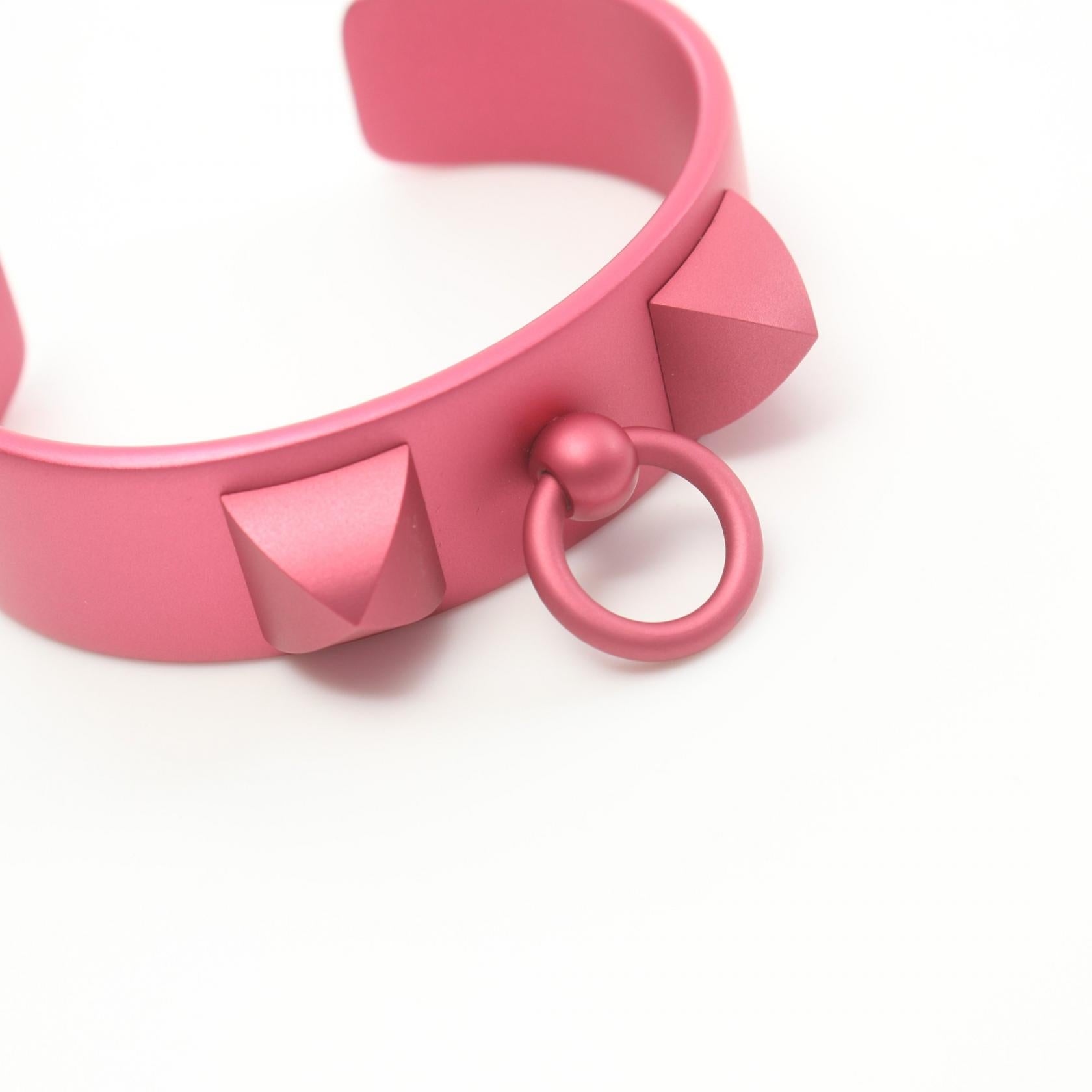 Hermes Medor Bracelet Pink Aluminum