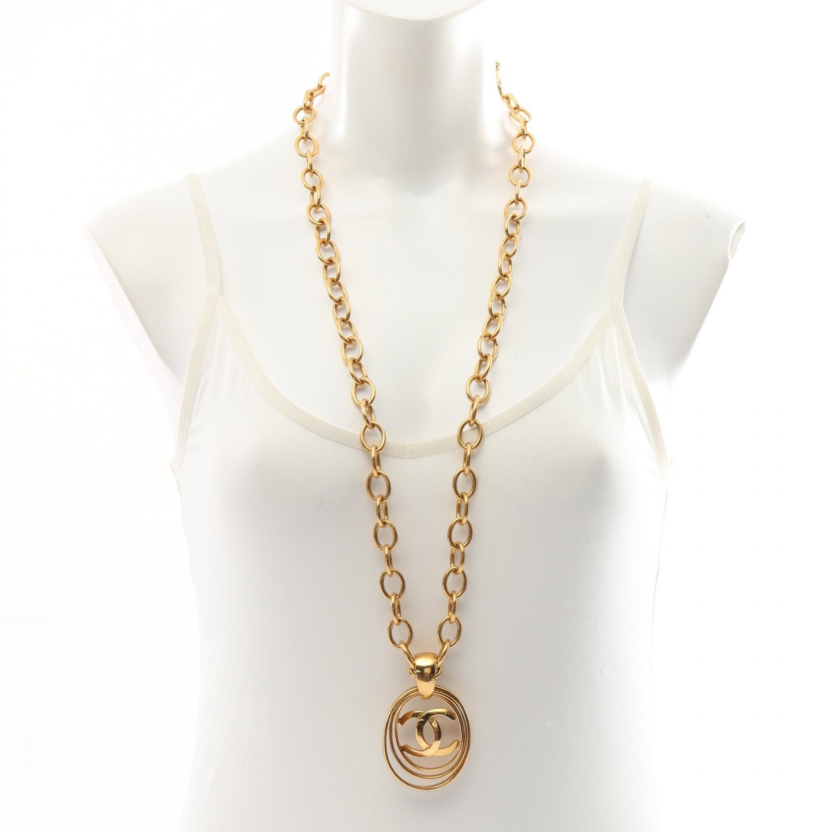 Chanel Coco Mark Long Necklace Gold