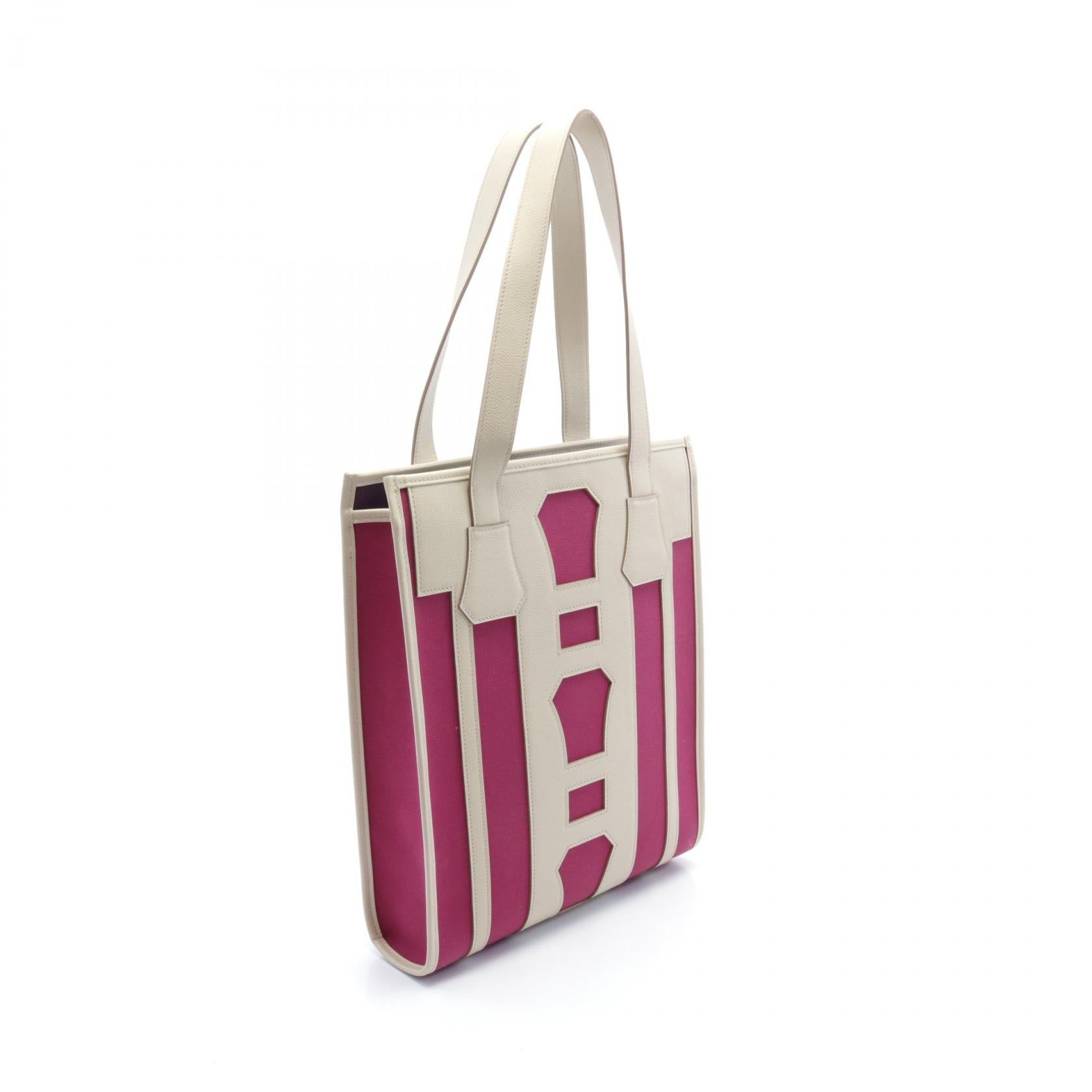 Hermes Petit H Clochette Tote Bag Beige/Pink