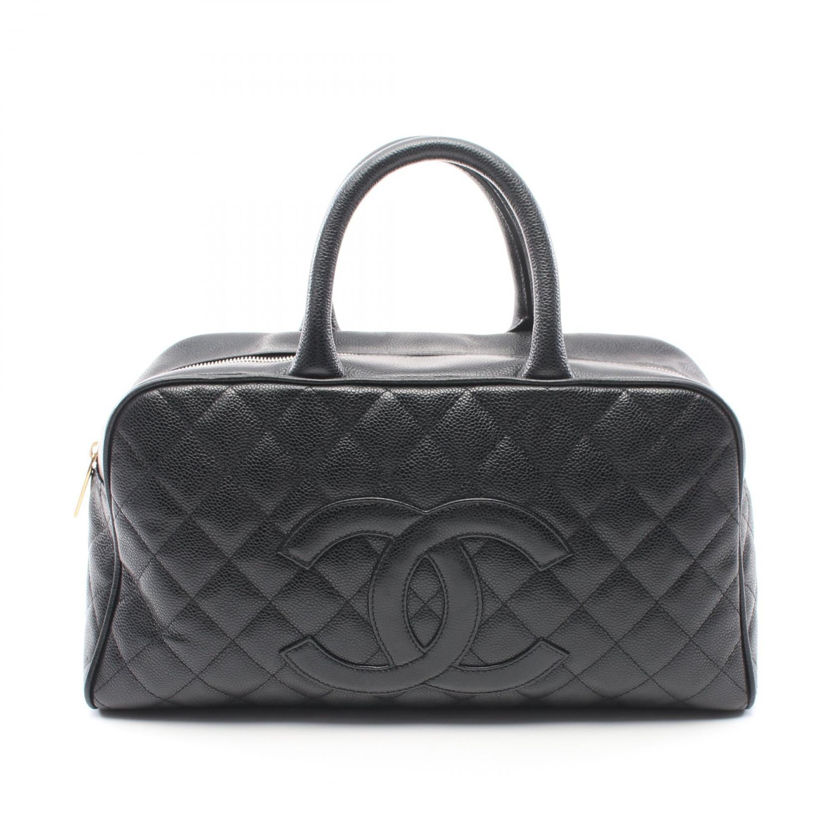 Chanel CC Caviar Matelasse Bowling Bag  Leather Handbag 8686641 in Good Condition