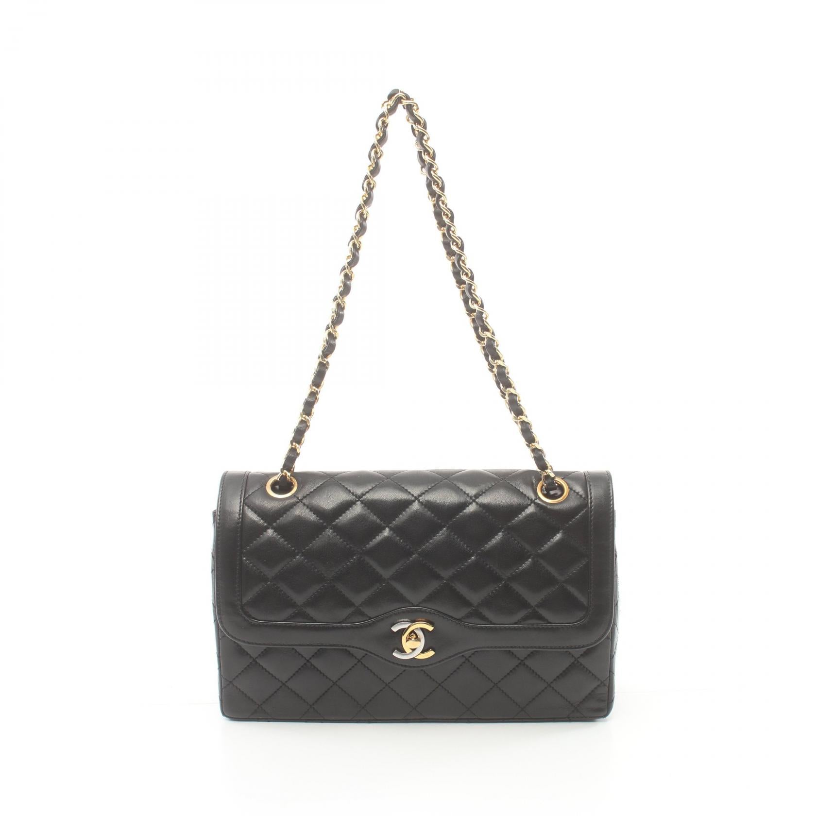 Chanel MATRASSE W Flap Chain Shoulder Bag Leather Shoulder Bag 2419589 in Very Good Condition