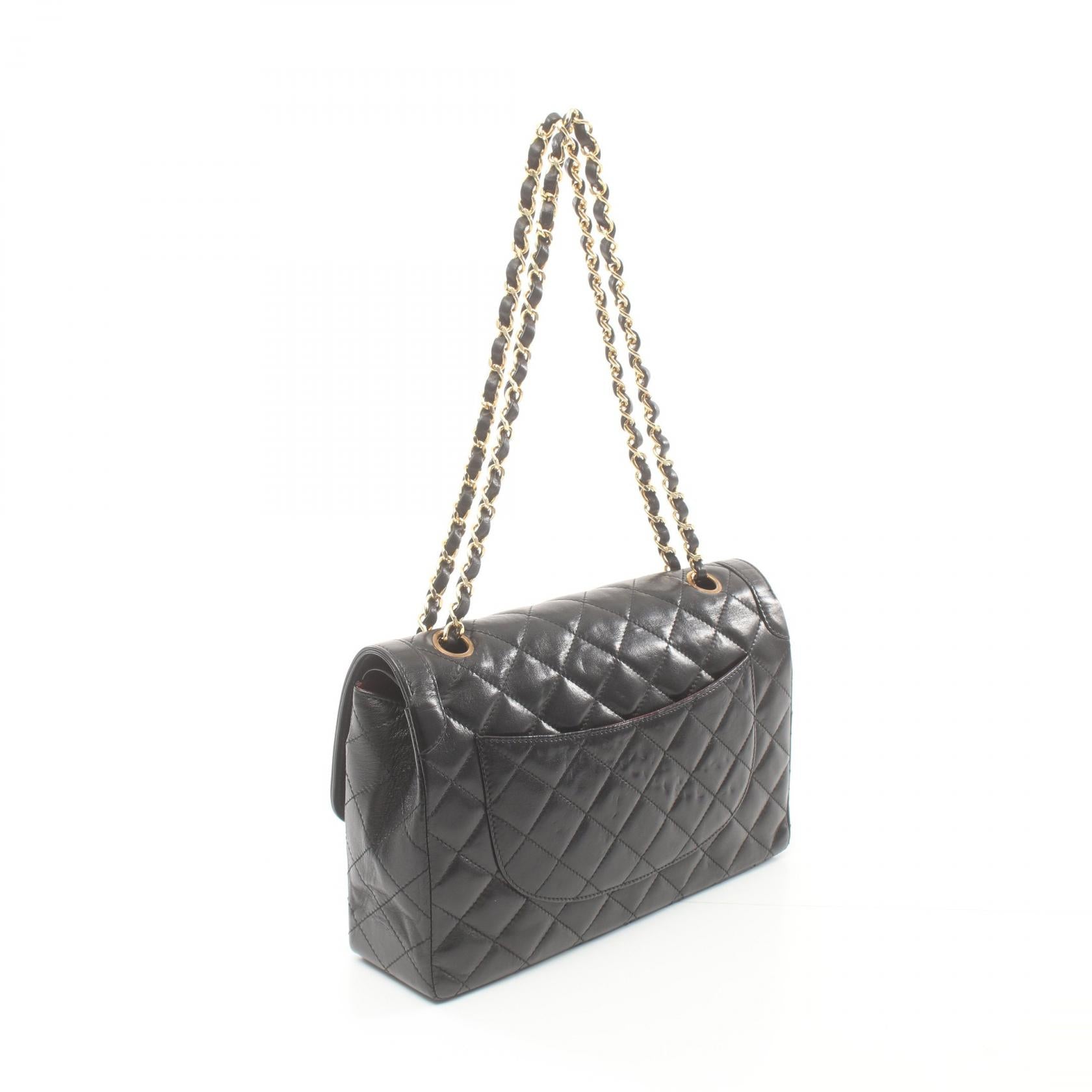 Chanel MATRASSE W Flap Chain Shoulder Bag Leather Shoulder Bag 2419589 in Very Good Condition