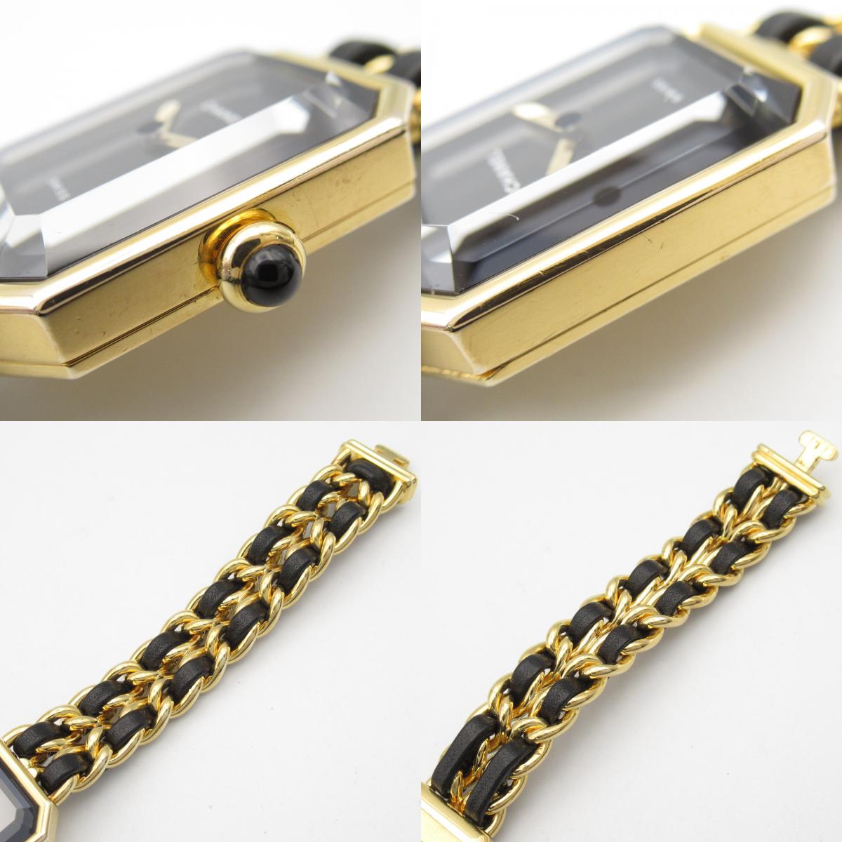 Chanel Premiere L Watch Gold Plated Leather H0001