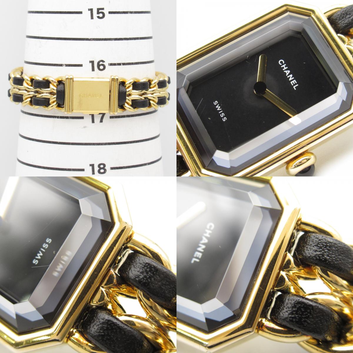 Chanel Premiere L Watch Gold Plated Leather H0001