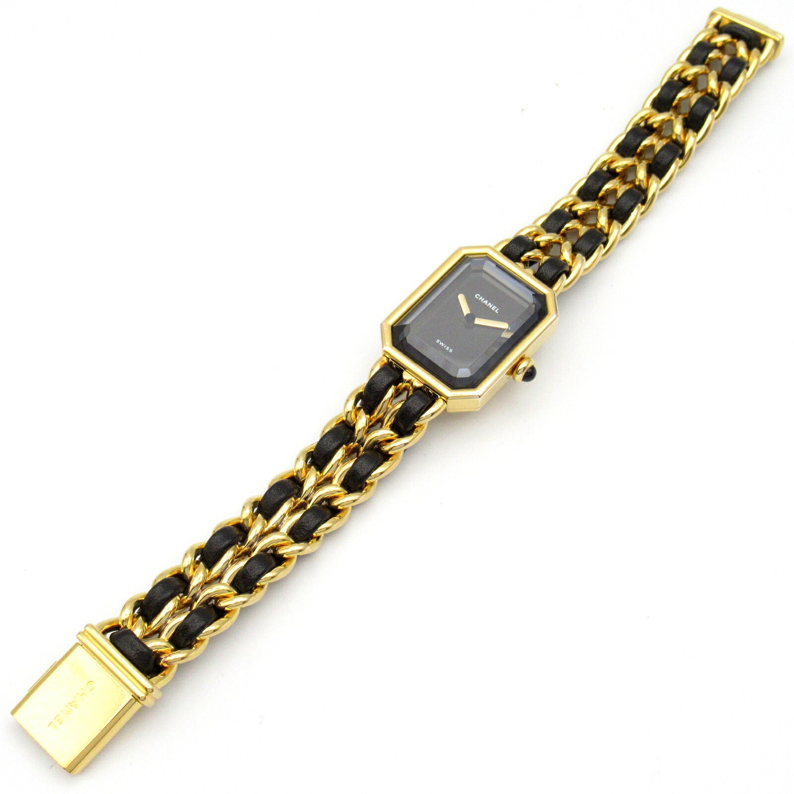 Chanel Premiere L Watch Gold Plated Leather H0001