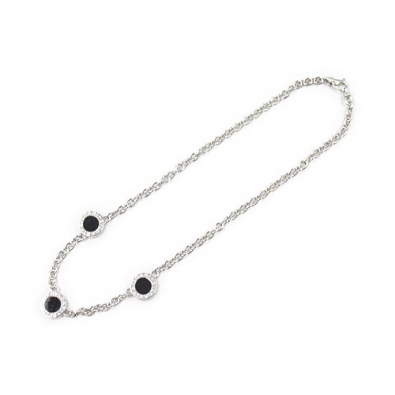 Bvlgari Onyx Diamond Necklace K18WG White Gold