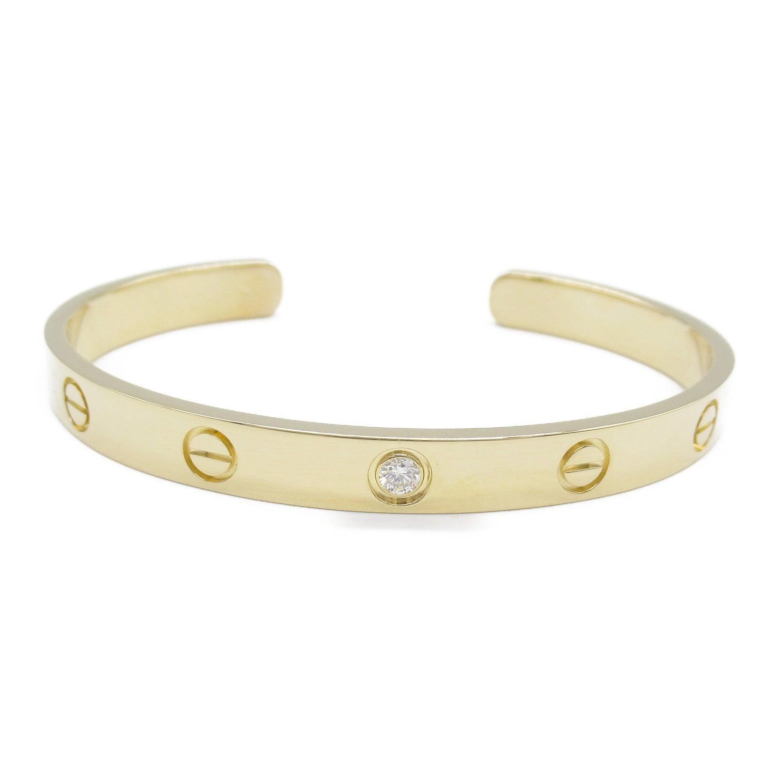 Cartier K18 Yellow Gold Diamond Open Love Bracelet