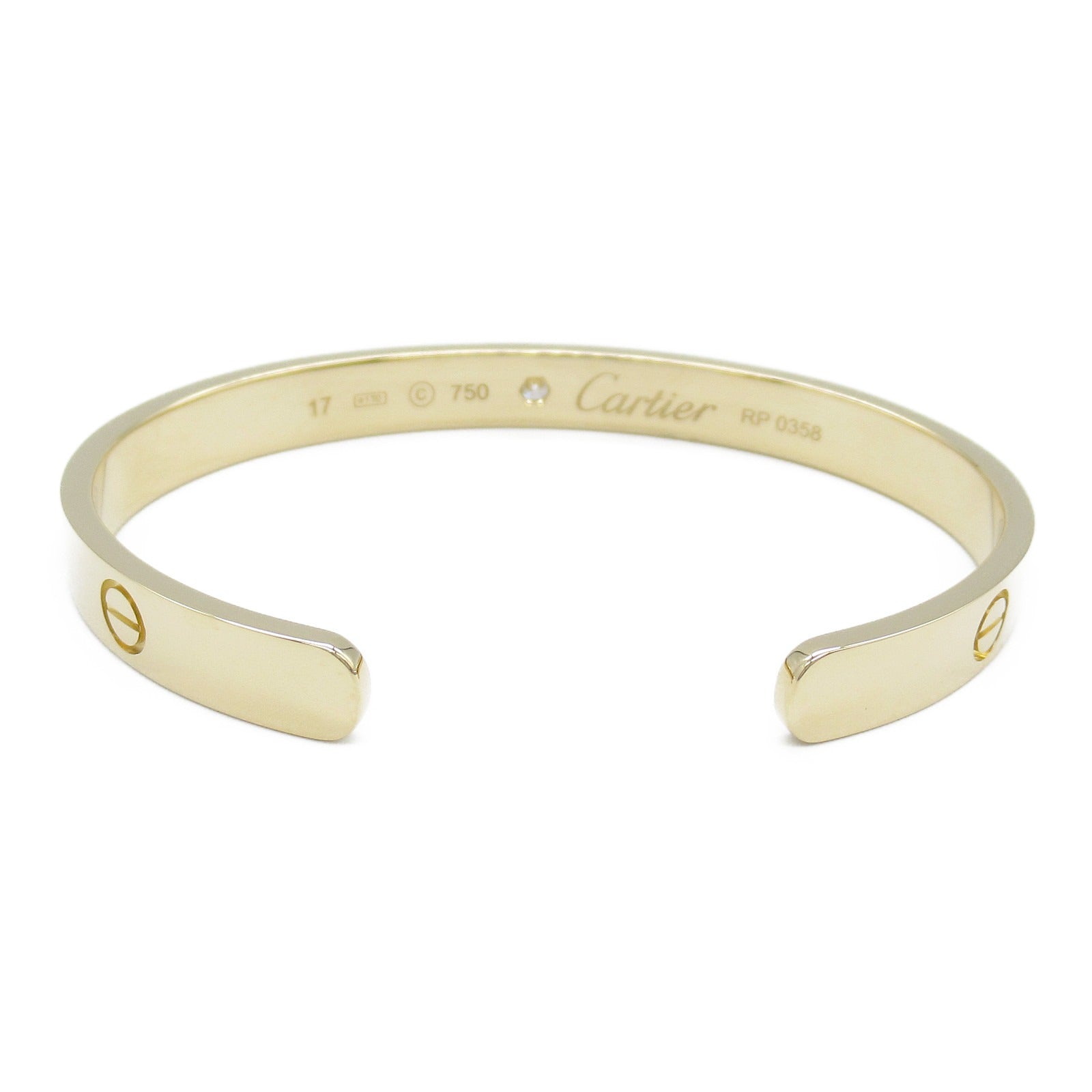 Cartier K18 Yellow Gold Diamond Open Love Bracelet