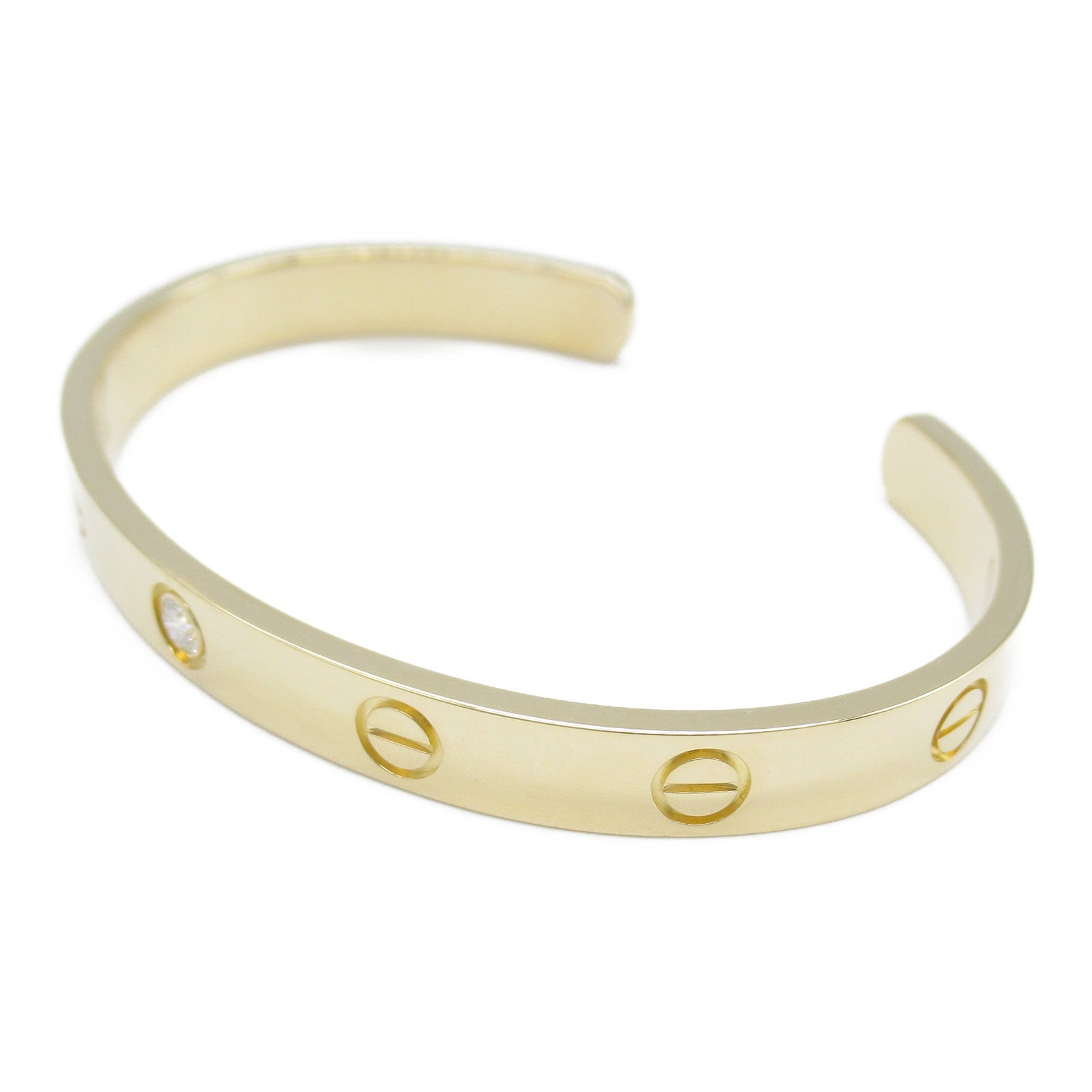 Cartier K18 Yellow Gold Diamond Open Love Bracelet