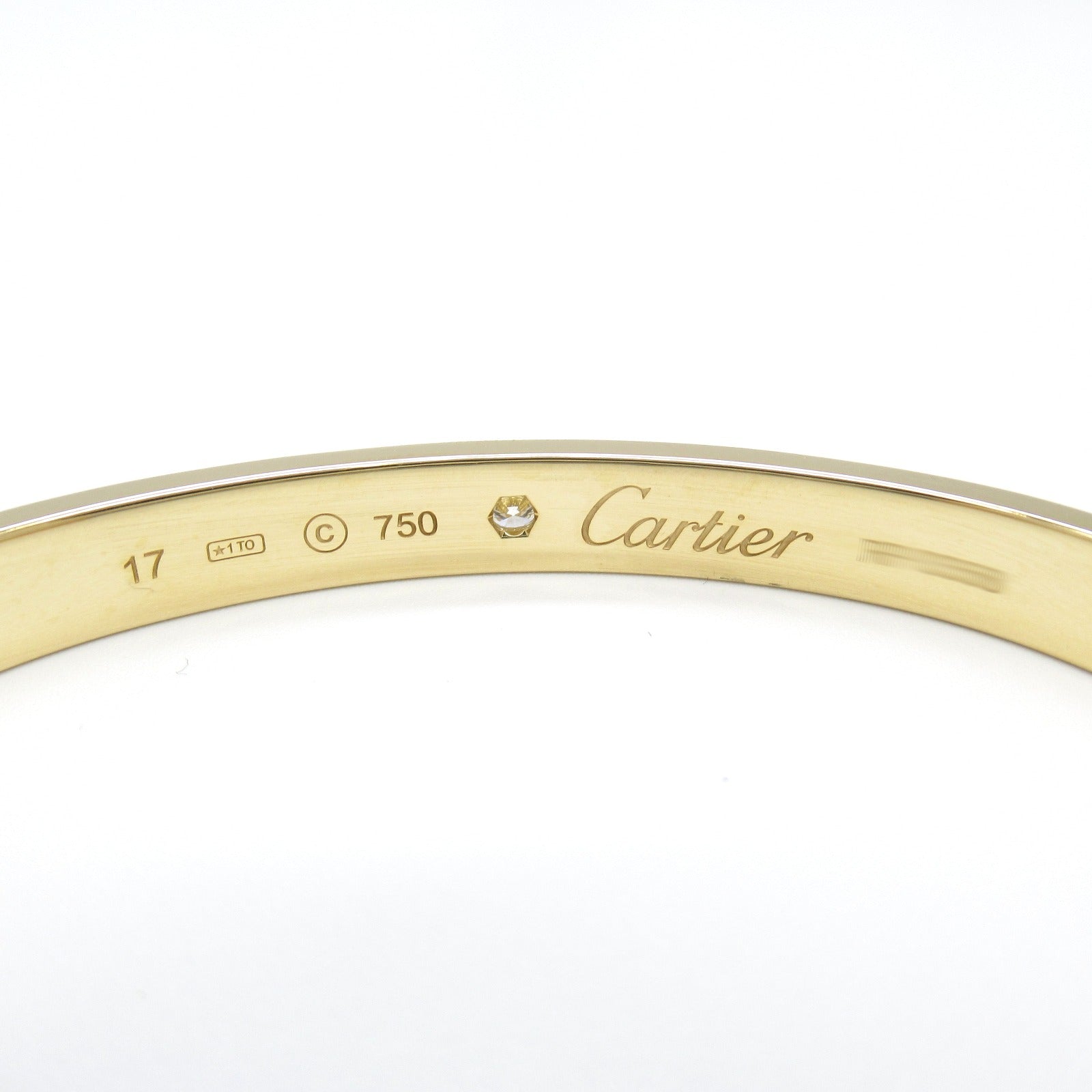 Cartier K18 Yellow Gold Diamond Open Love Bracelet