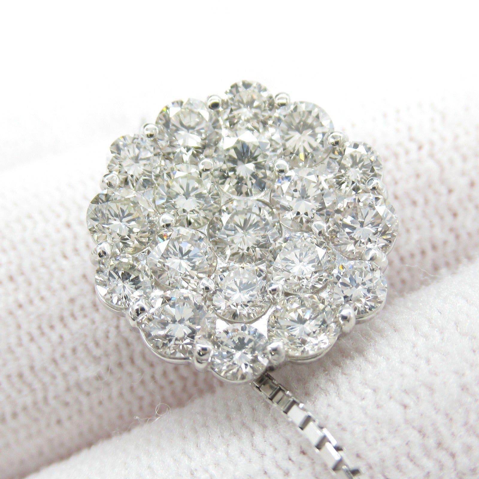 K18WG White Gold Diamond Necklace Jewelry