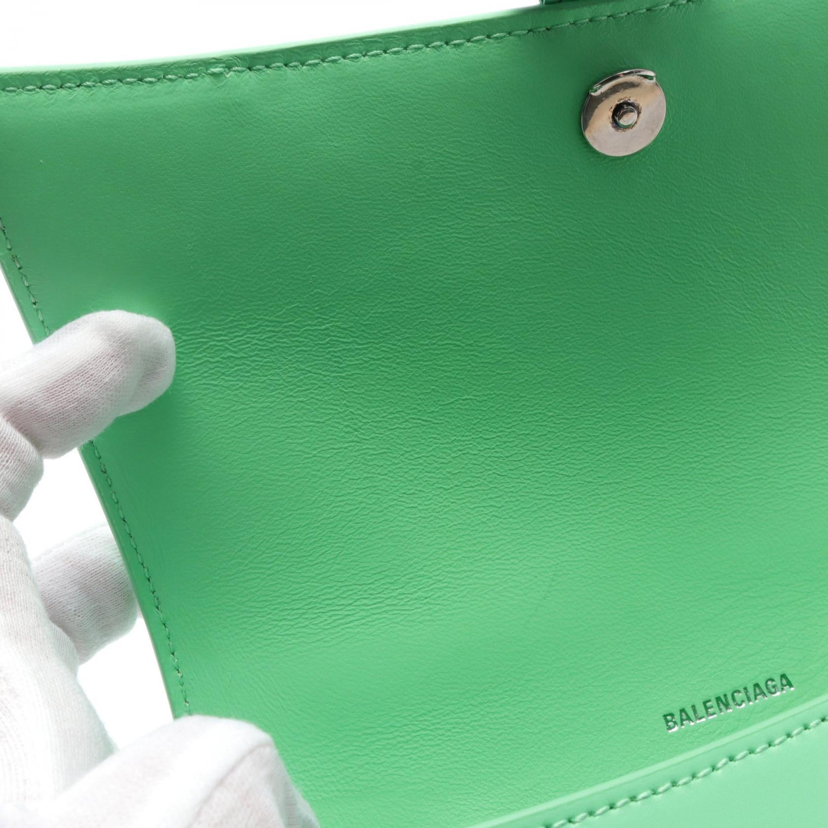 Balenciaga Hourglass Small Leather Handbag Green