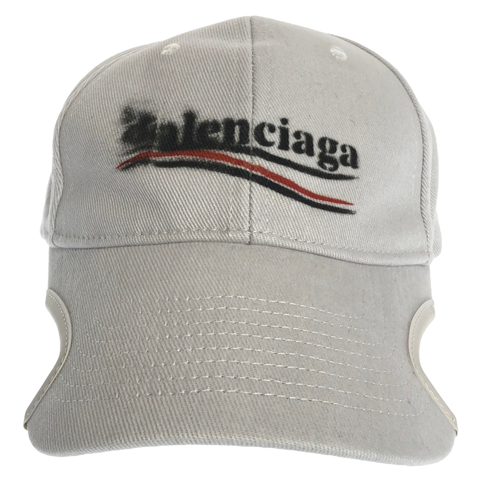 Balenciaga Cotton Cap Hat White