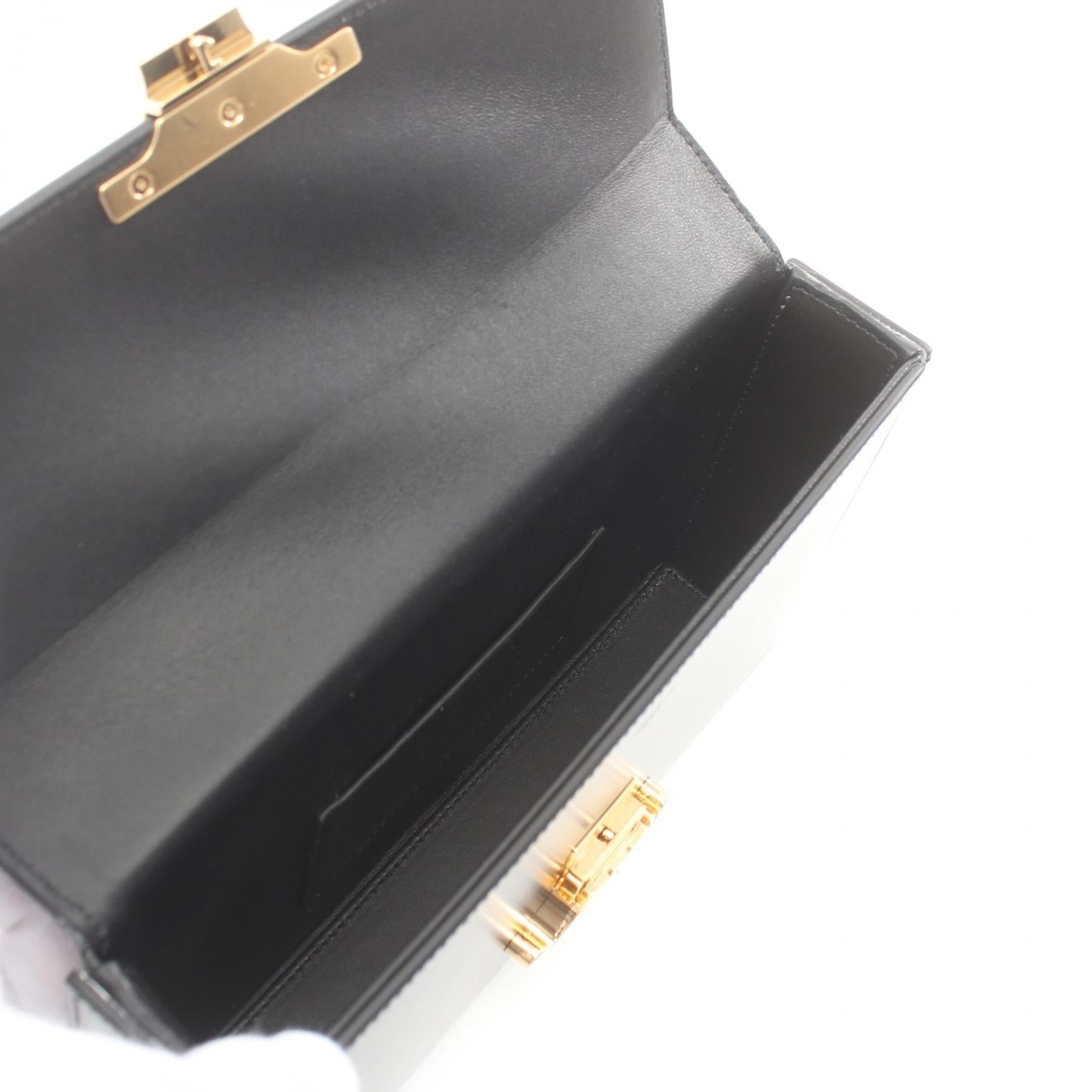 Celine Triomphe Leather Shoulder Bag Black