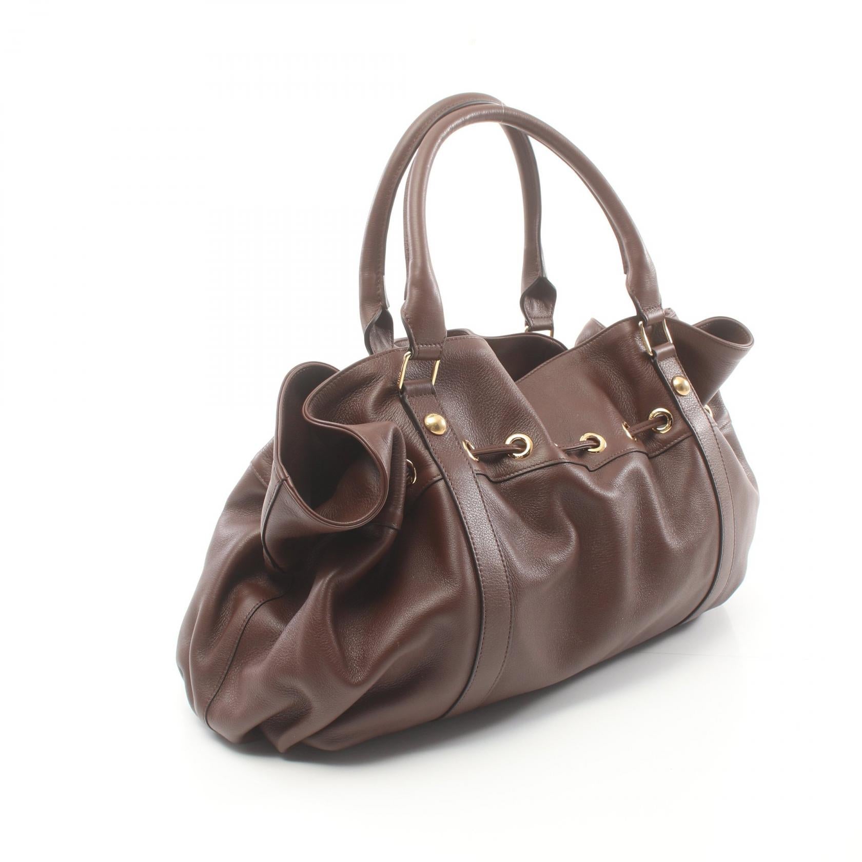 Celine Medium Abby Leather Tote Bag Brown