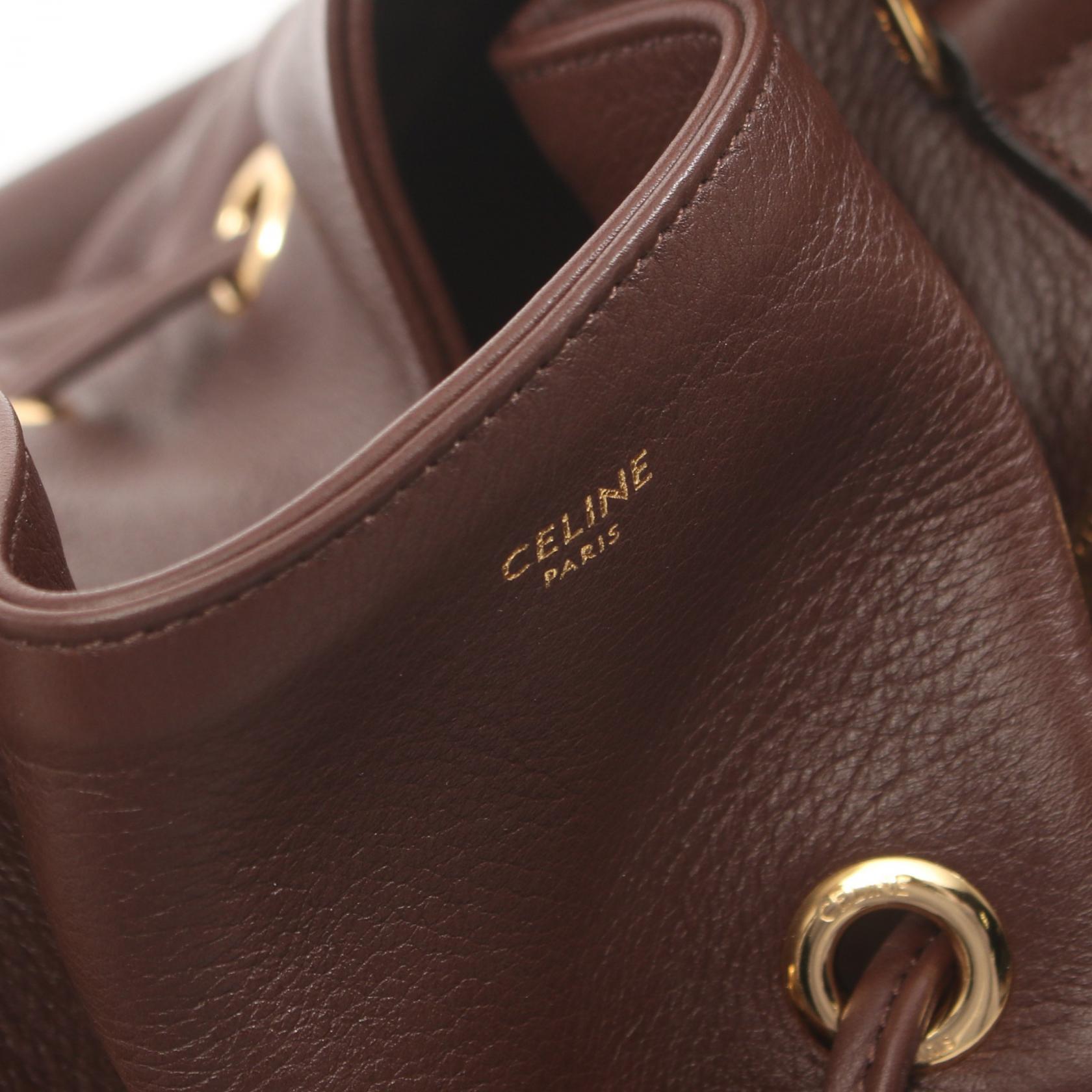 Celine Medium Abby Leather Tote Bag Brown