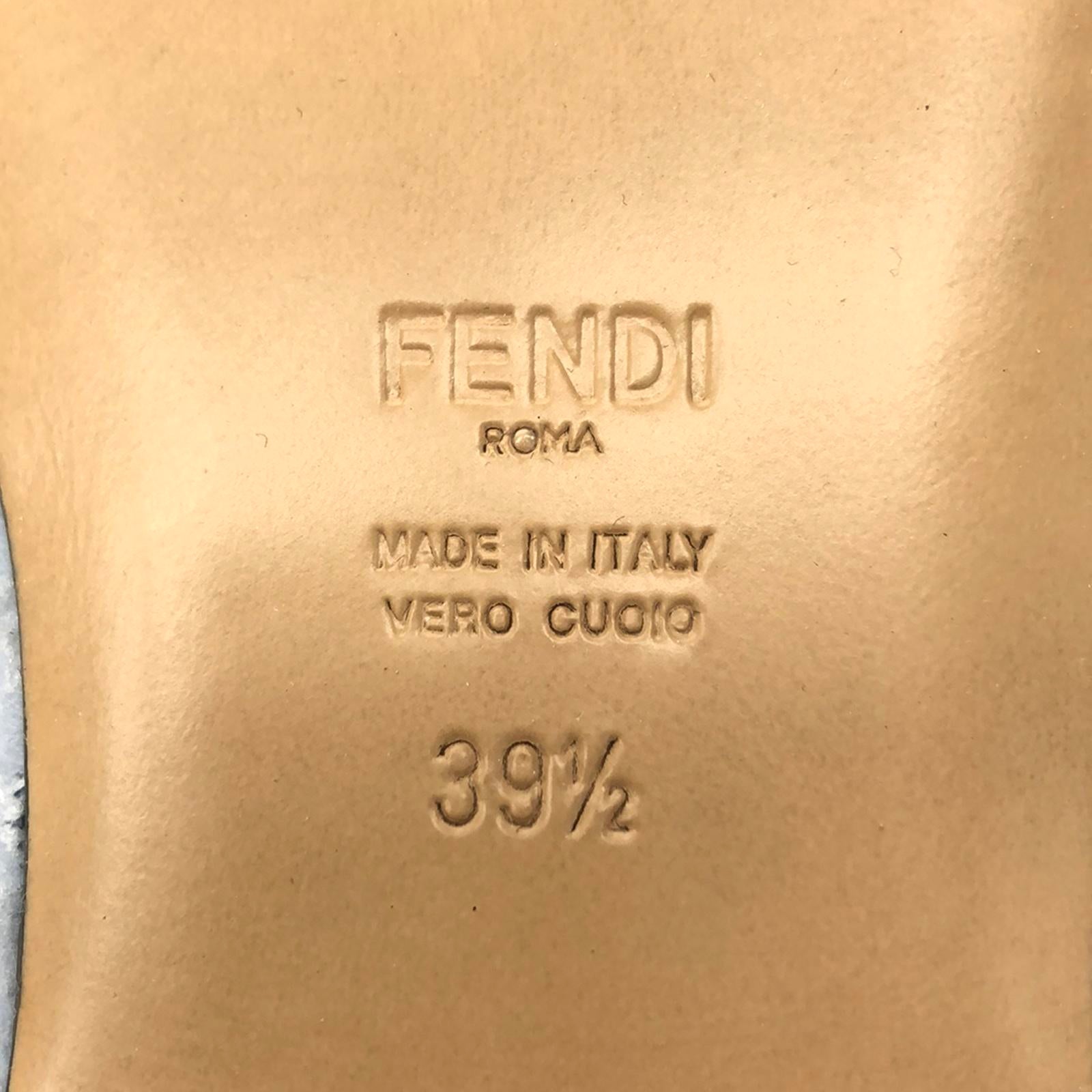 Fendi Shearling Sandals Blue Women