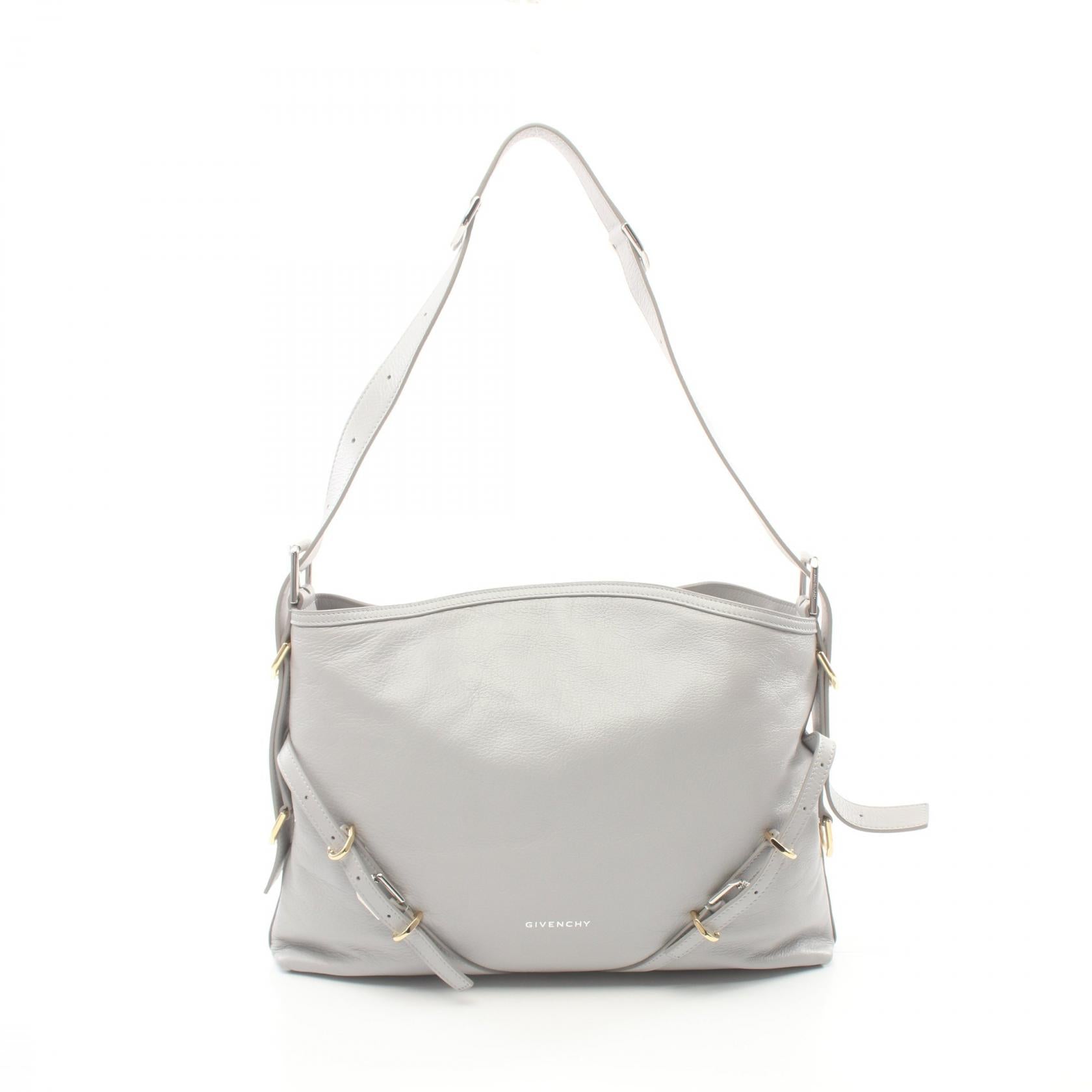 Givenchy VOYOU Leather Shoulder Bag Gray