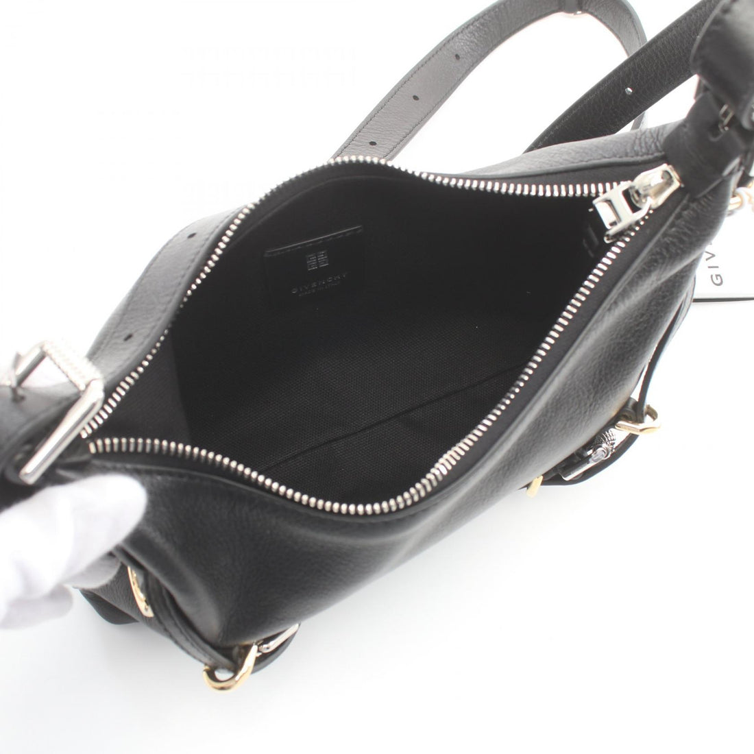 Givenchy VOYOU Leather Shoulder Bag Black