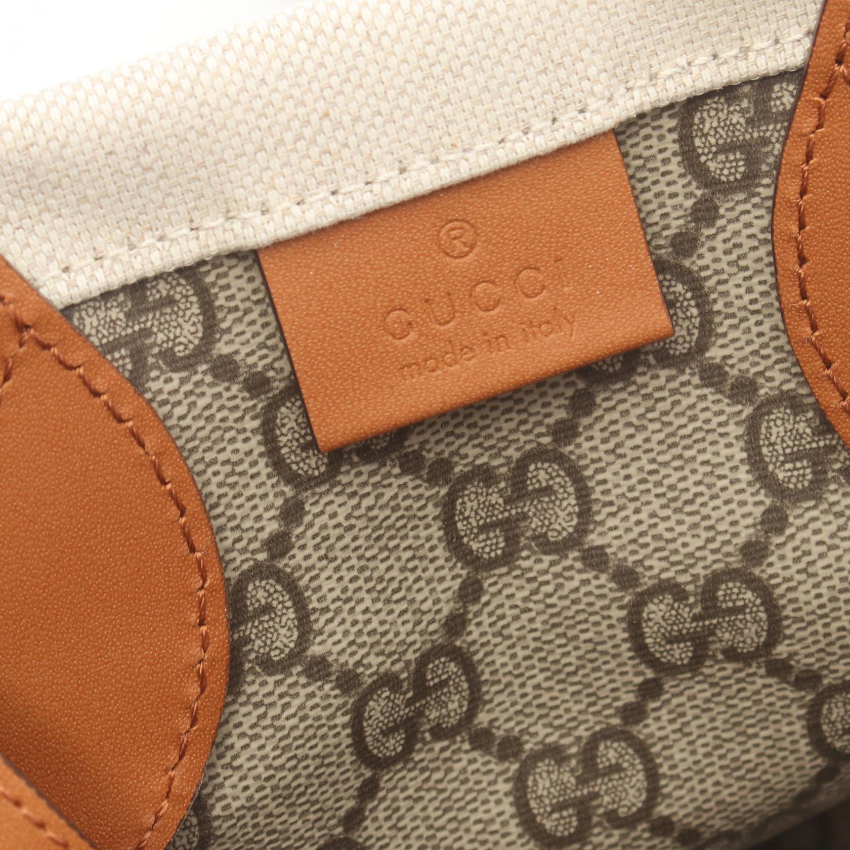 Gucci Canvas Leather Mini Tote Bag