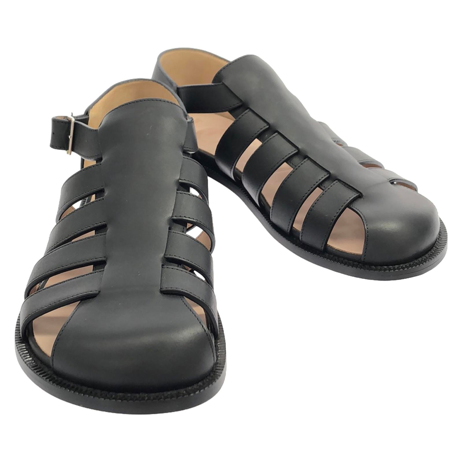 Loewe Leather Sandals Black Men