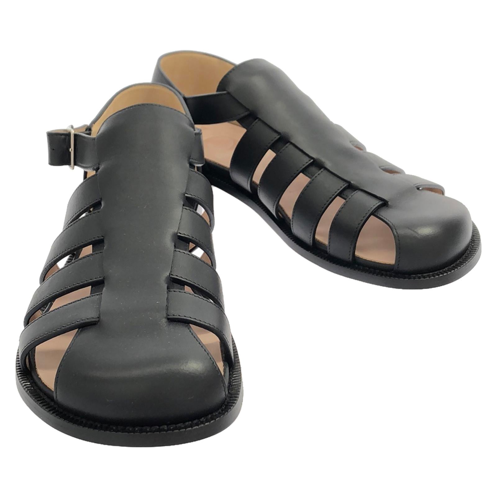 Loewe Leather Sandals Black M816465