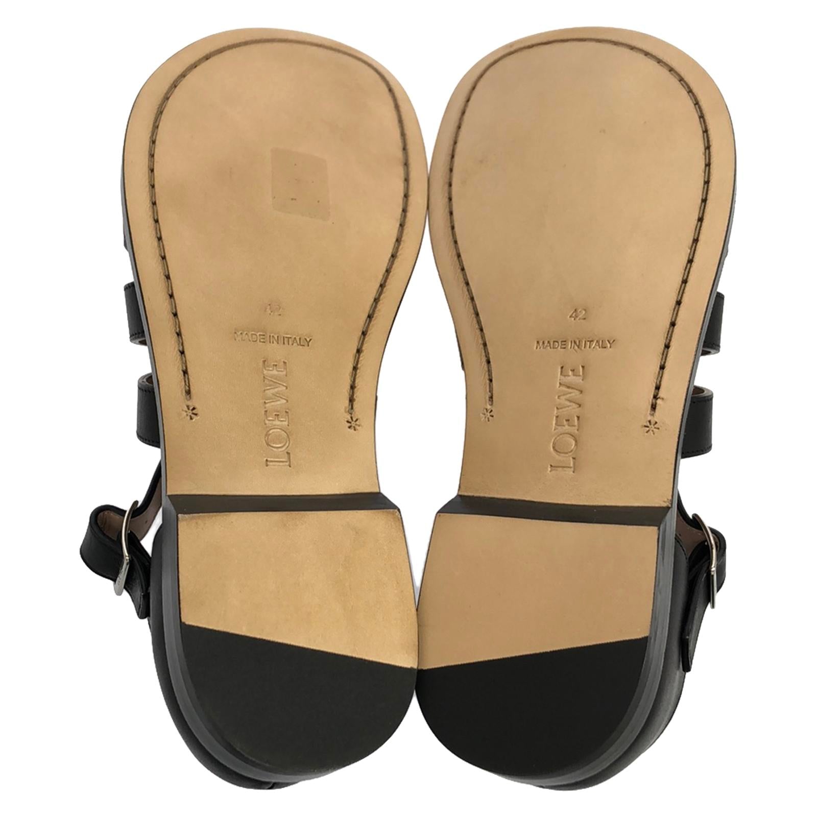 Loewe Leather Sandals Black M816465